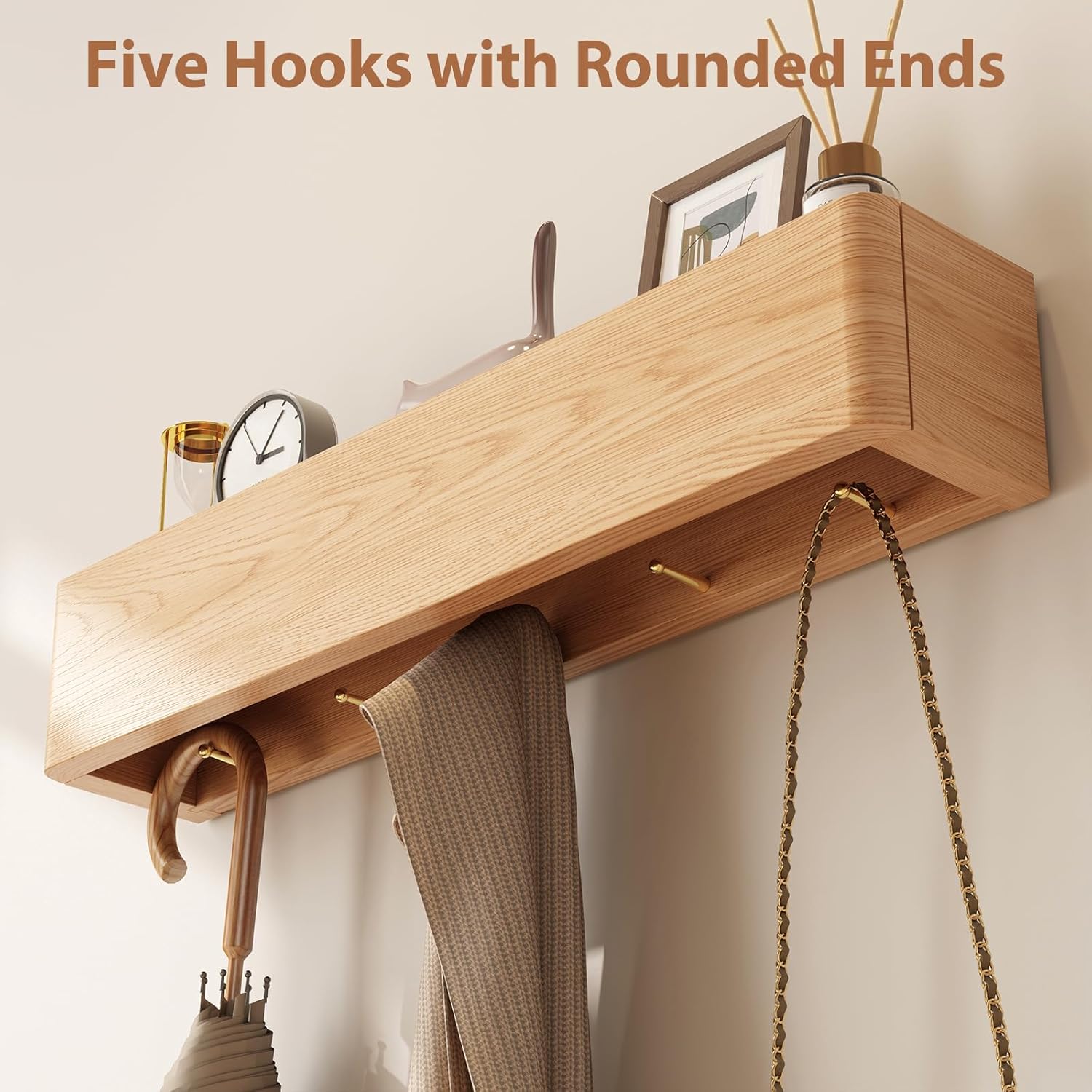 Modern Floating Shelves / Natural / 20.8 Inches