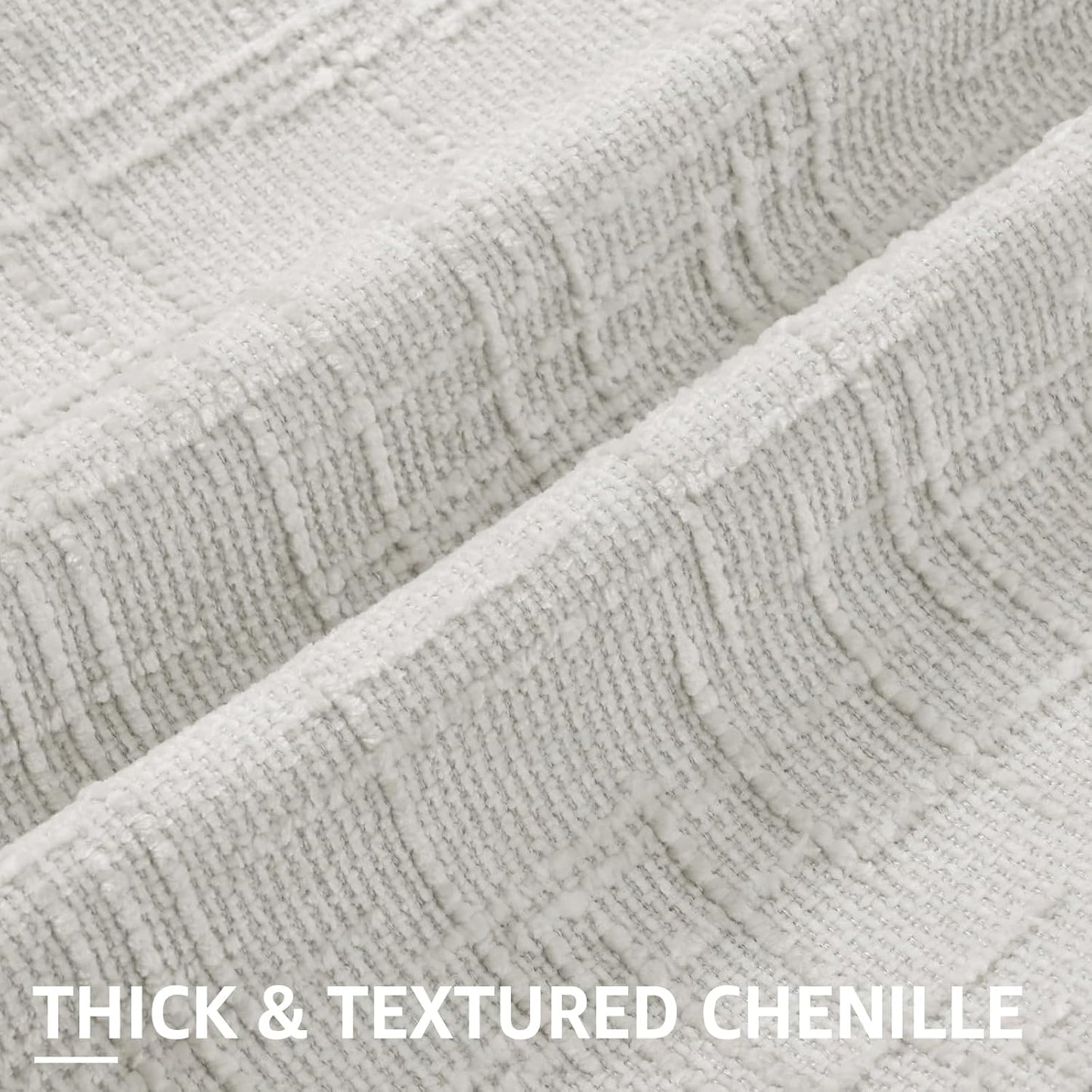 Fall Chenille Throw Pillow Covers Textured Soft Slubby Couch / Light Grey / 18 x 18 / Set of 2