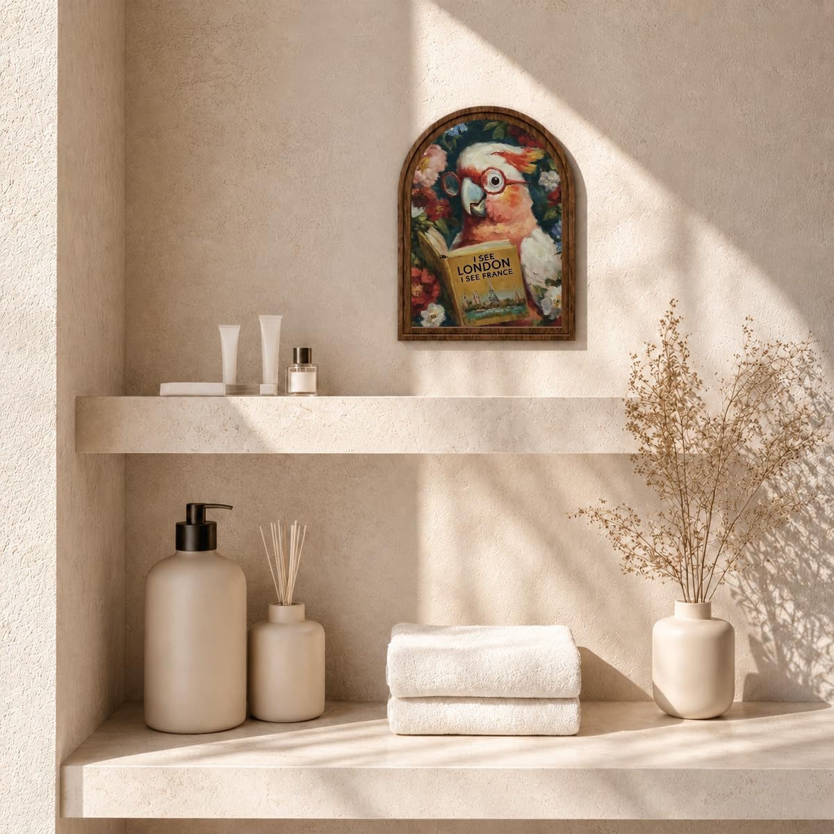 Book Lover Decor Arched Wooden Frame Tabletop Sign / Color_name18