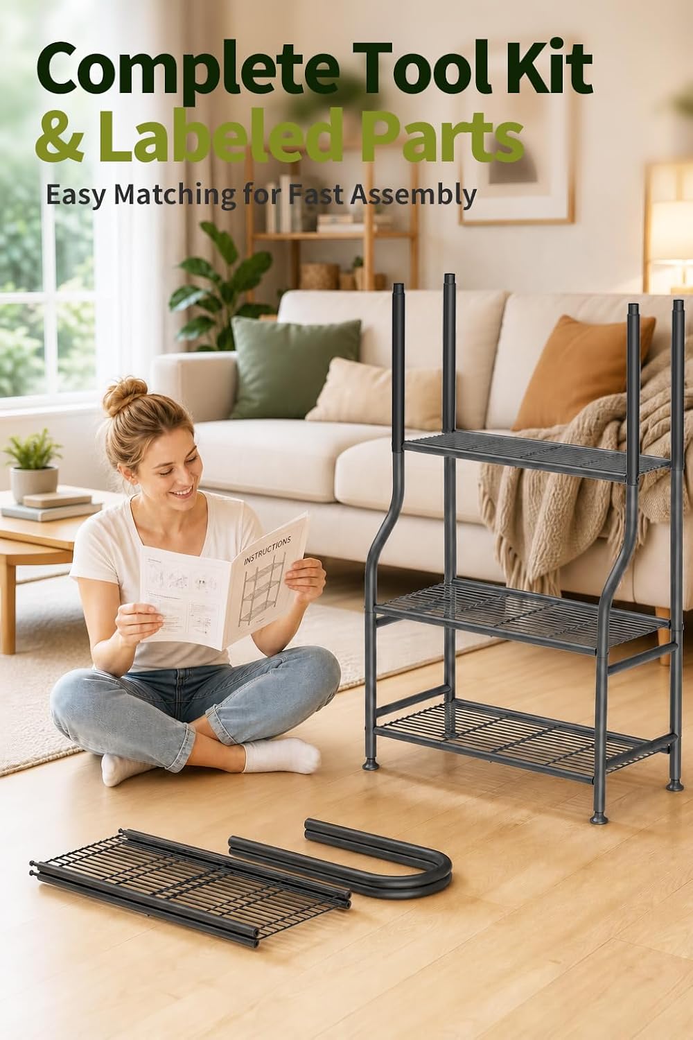 5-Tier Metal Plant Stand - Heavy Duty Indoor Outdoor Flower Shelf for Multiple Pots, 65" Tall Vertical Holder with