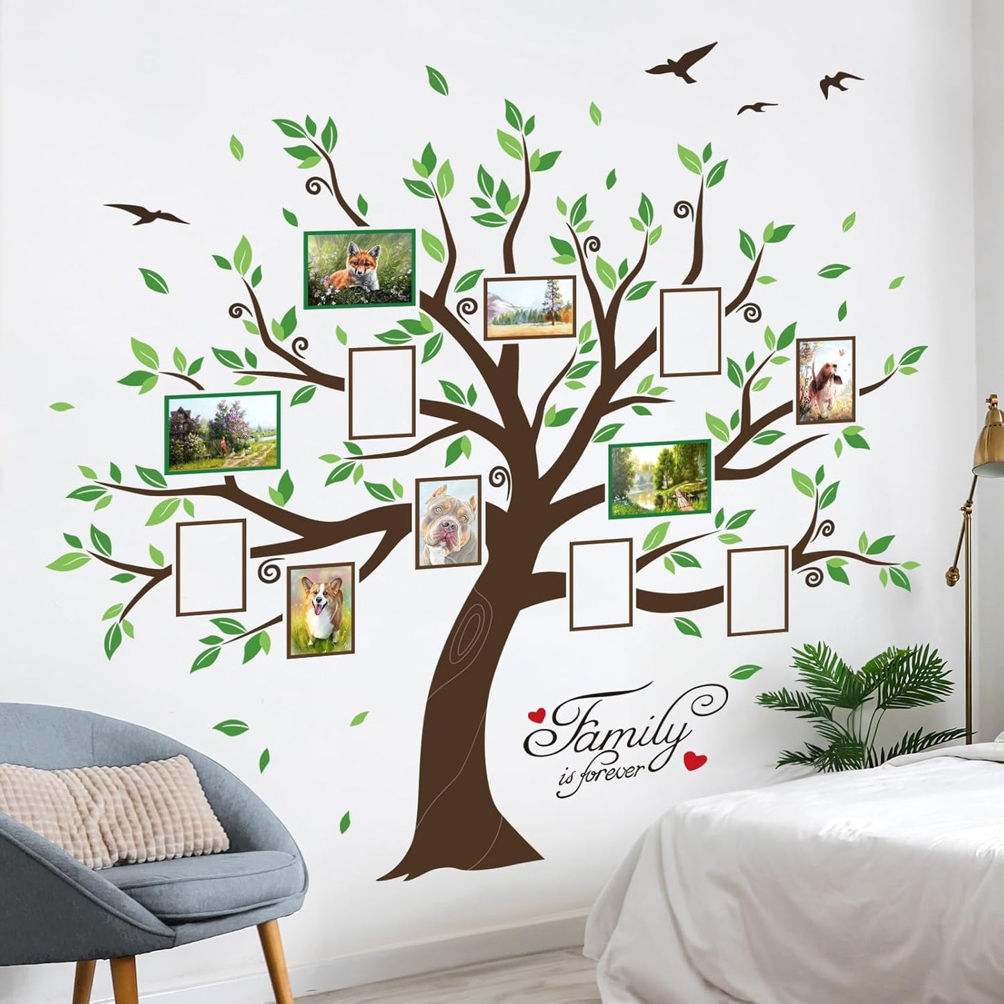 Large Family Tree Wall Decals DIY Photo Frame Tree Wall Stickers Bedroom Living Room Sofa TV
