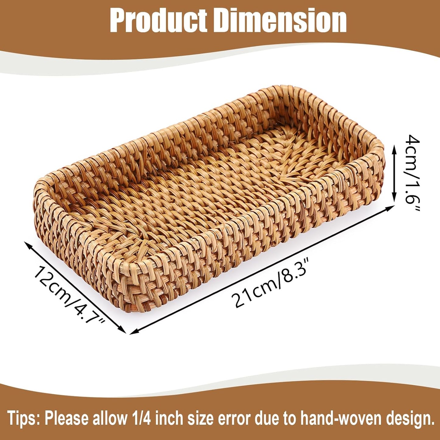Small Remote Basket / Natural / 8.3 x 4.7 x 1.6