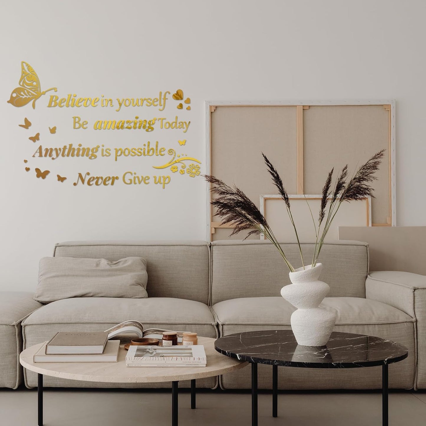 Inspirational Wall Decals Peel and Stick / Gold