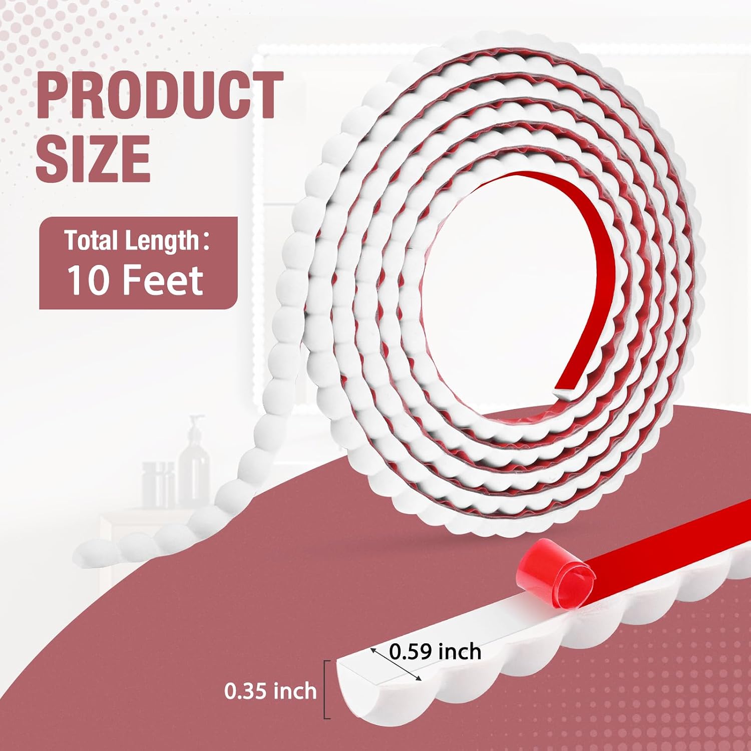 Flexible Molding Trim Self Adhesive Decorative Trim Molding Peel and Stick / 15mm/10ft / White