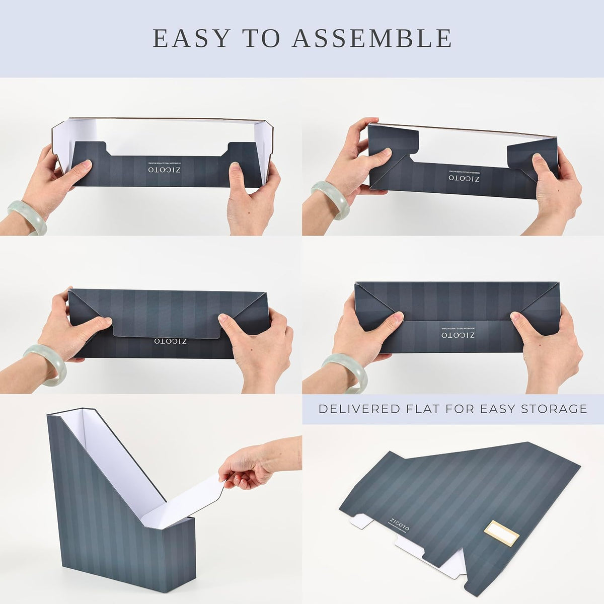 Beautiful Magazine Holder Set of 3 - Sturdy File Holder for Desk or Shelves | The Perfect Office & Work Storage to