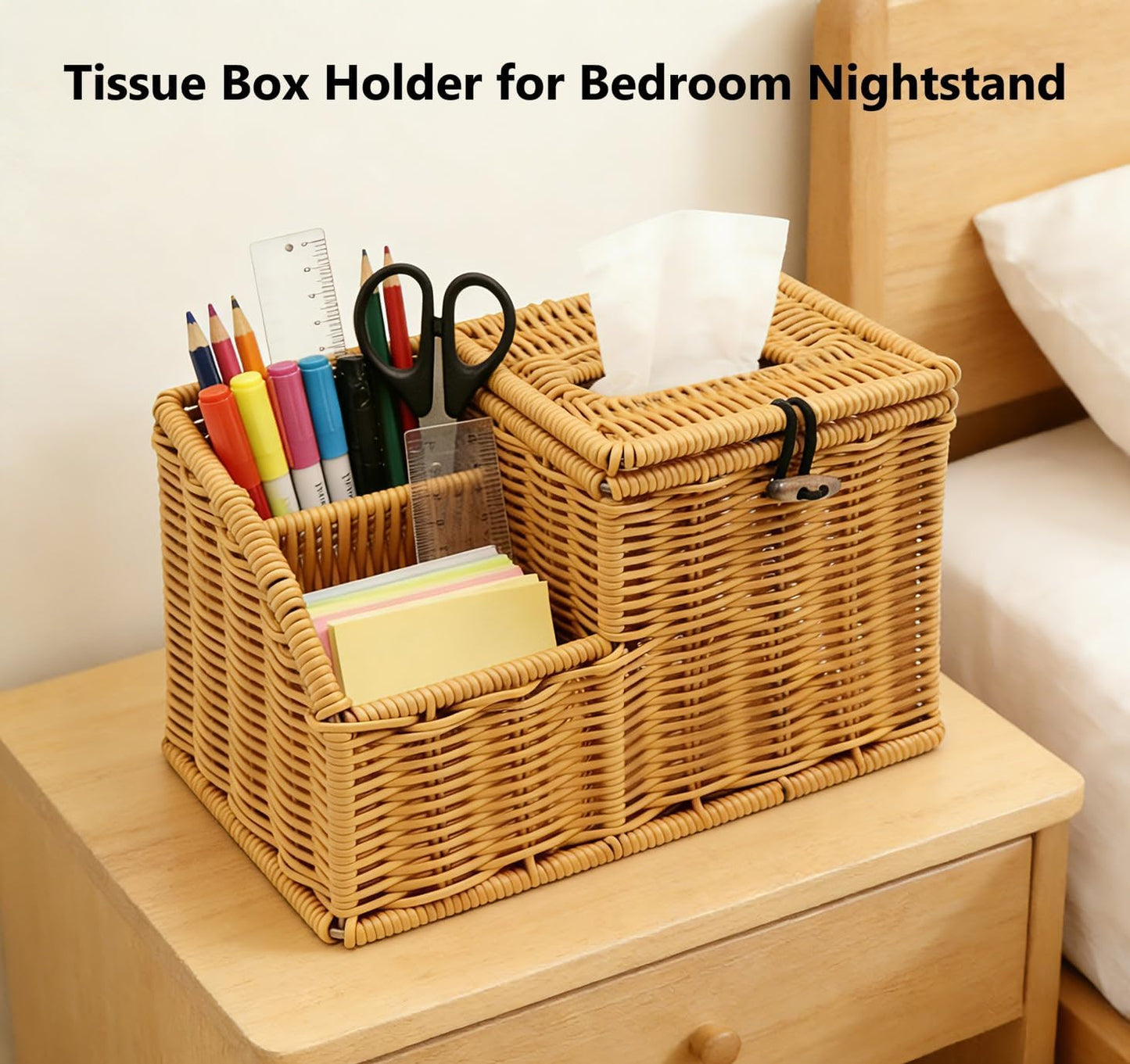 Square Tissue Box Cover / Brown