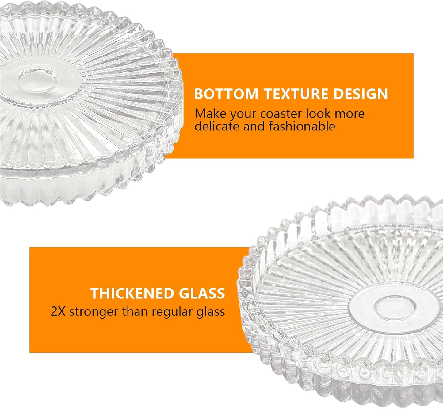 Round Modern Coasters / Clear / 4 Inch / Set of 4