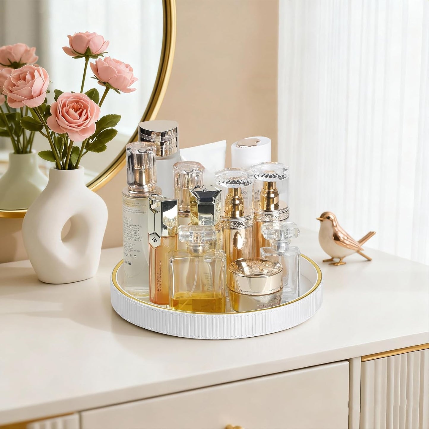 Round Decorative Tray / White