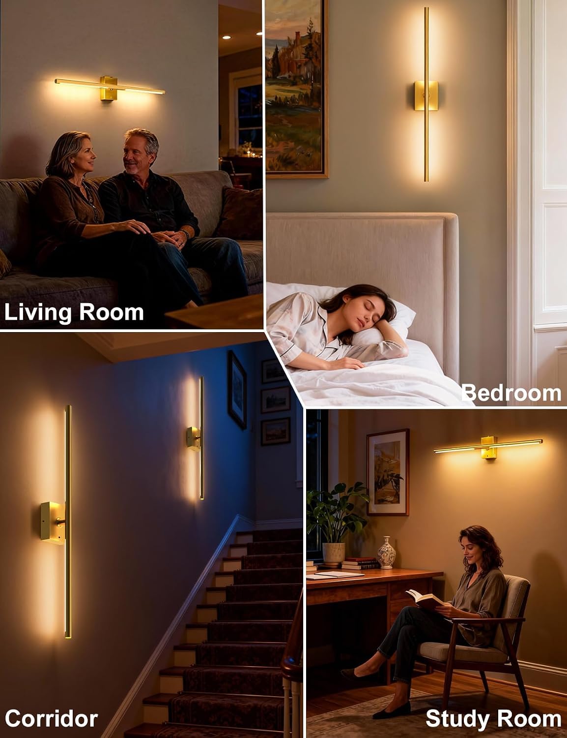 Battery Operated Wall Sconces Set of 2, Wireless Rechargeable Wall Lights | 10000mAh, Remote Control, 4CCT Dimmable