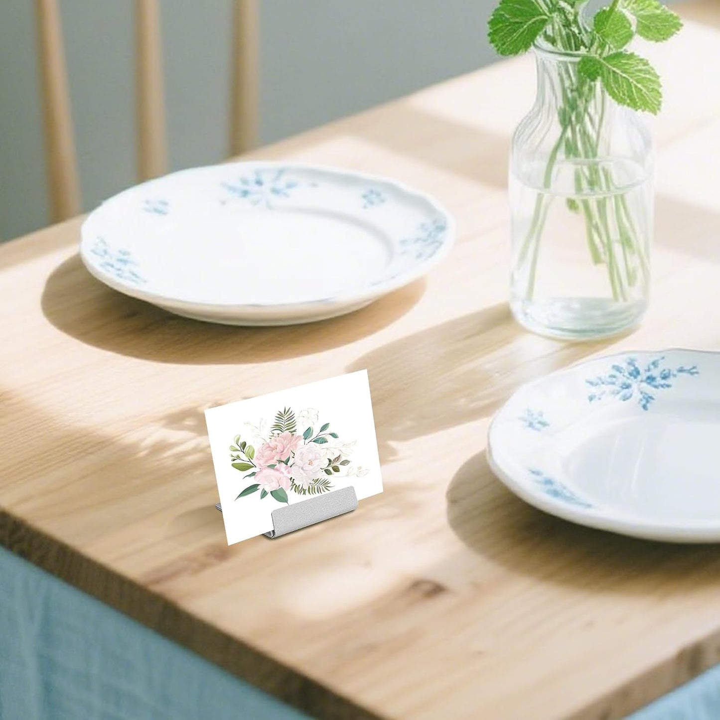 Urban Deco 24PK Table Card Holder Metal Place Card Holders Steel Card Holders for Photos, Food Signs, Memo Notes