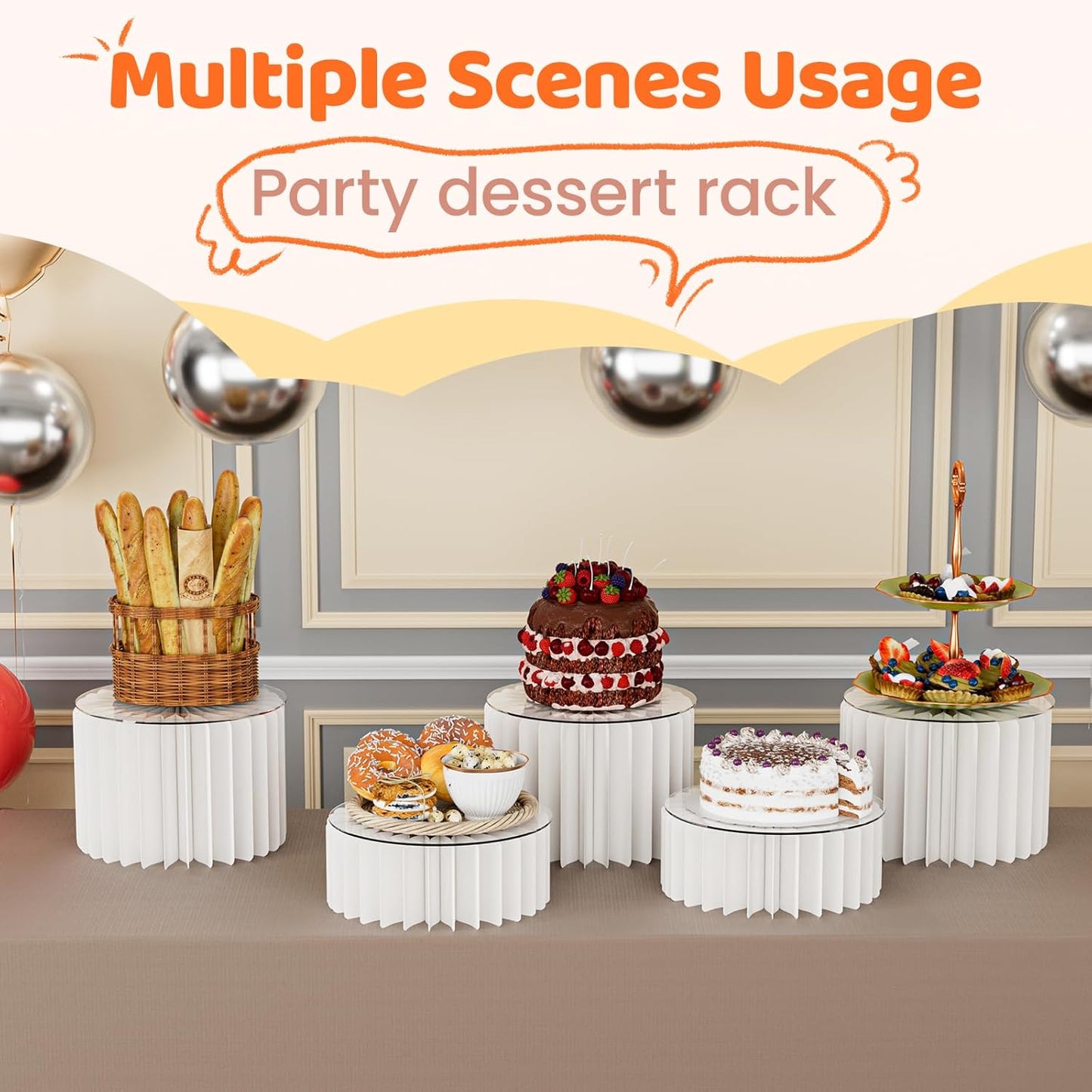 Dessert Table Display Set / White* / Set of 4