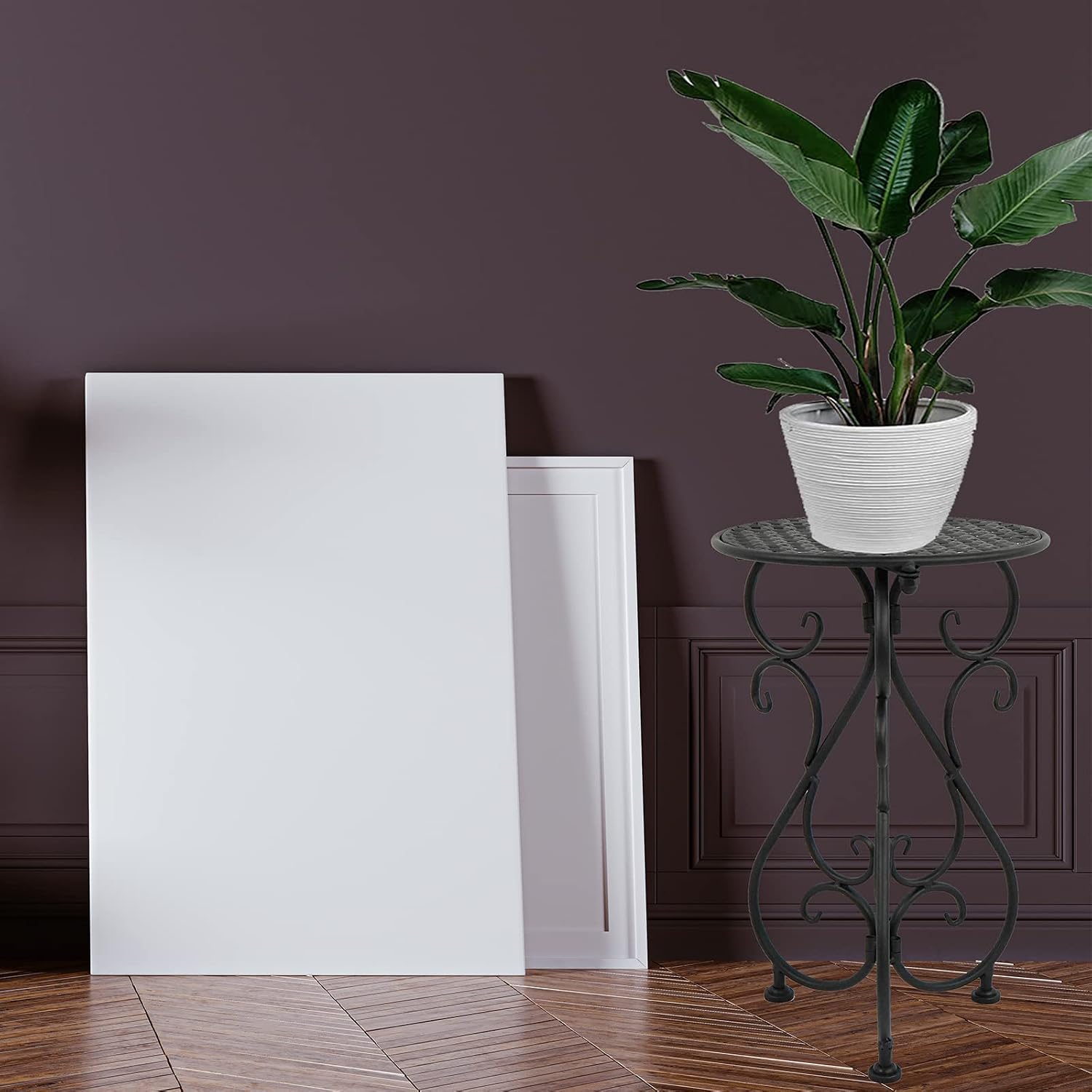 NAKUPE Metal Plant Stands 2 Pack, Heavy Duty Plant Pedestal 17" Tall, Single Flower Pot Holder for Indoor, Outdoor