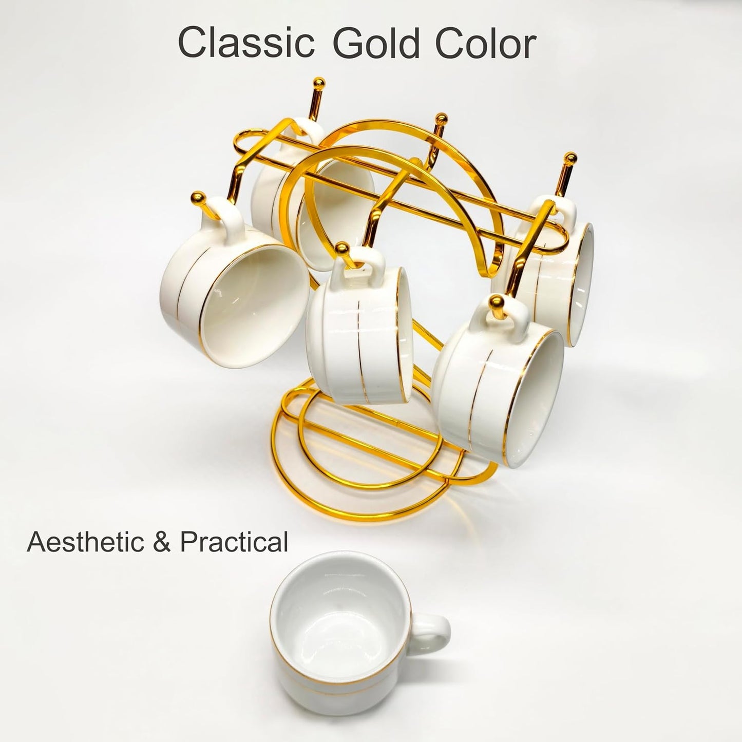 Coffee Mug Holder Metal,Mug TeaCups Holders Countertop,Coffee Mug Tea Cup Stand Storage Rack Tabletop Counter 6