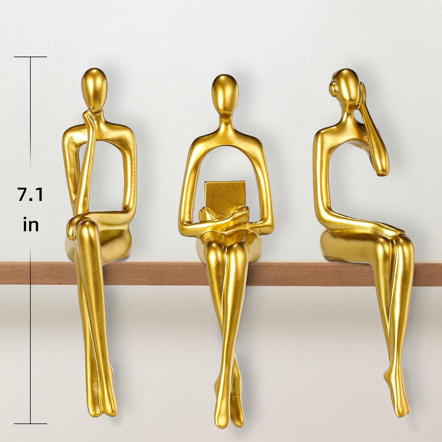 Golden Resin Collectible Figurines / Sitting Posture--gold