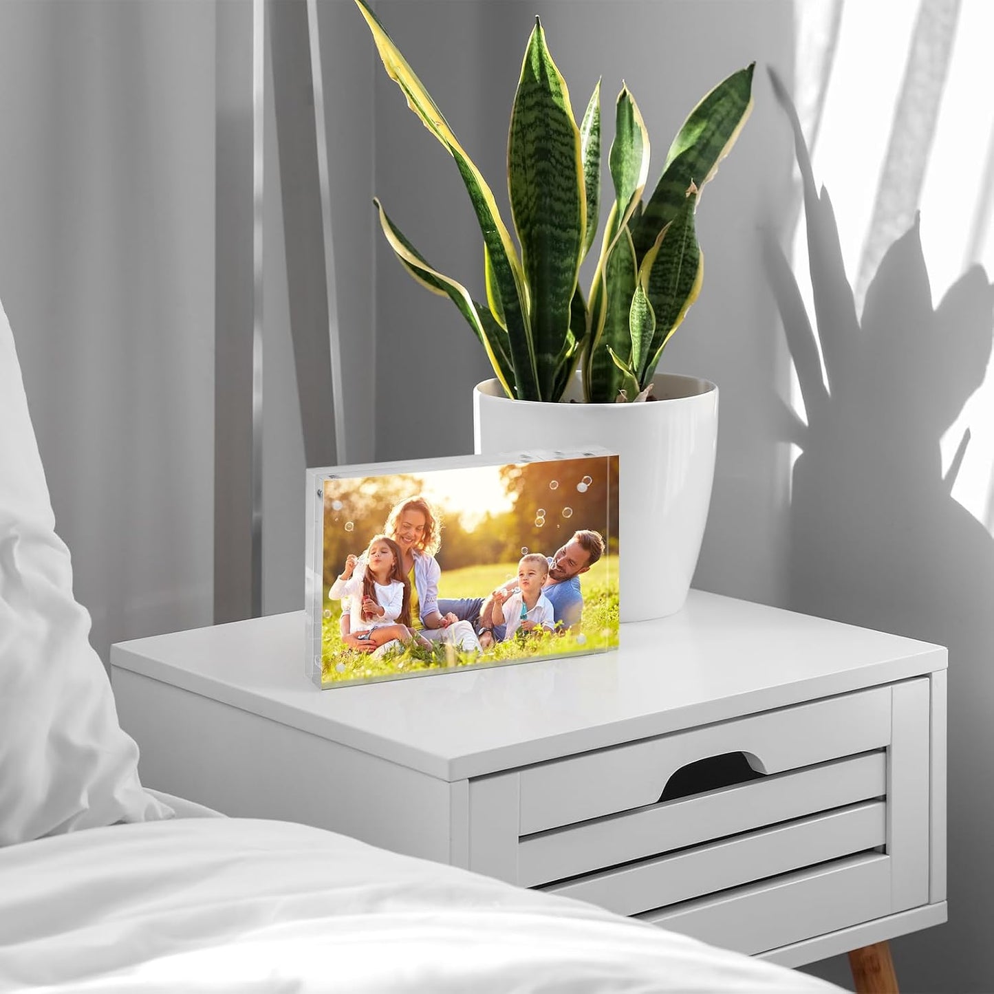 SYNTRIFIC Acrylic Frame 5x7, 5 x 7 Acrylic Picture Frame 6 PACK Clear Double Sided Magnetic Picture Frame, Free