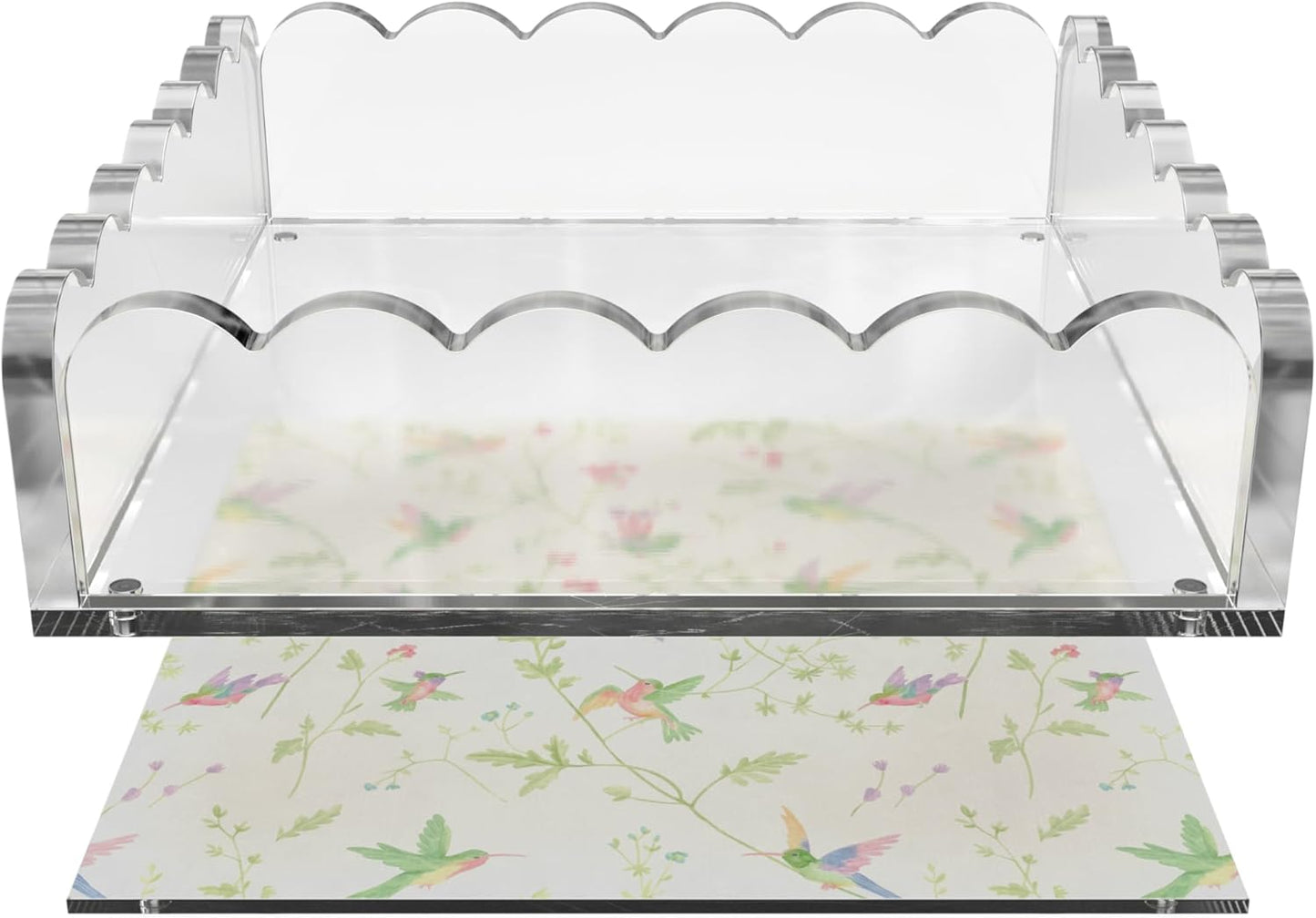 Scalloped Acrylic Tray / Clear / 8 x 8