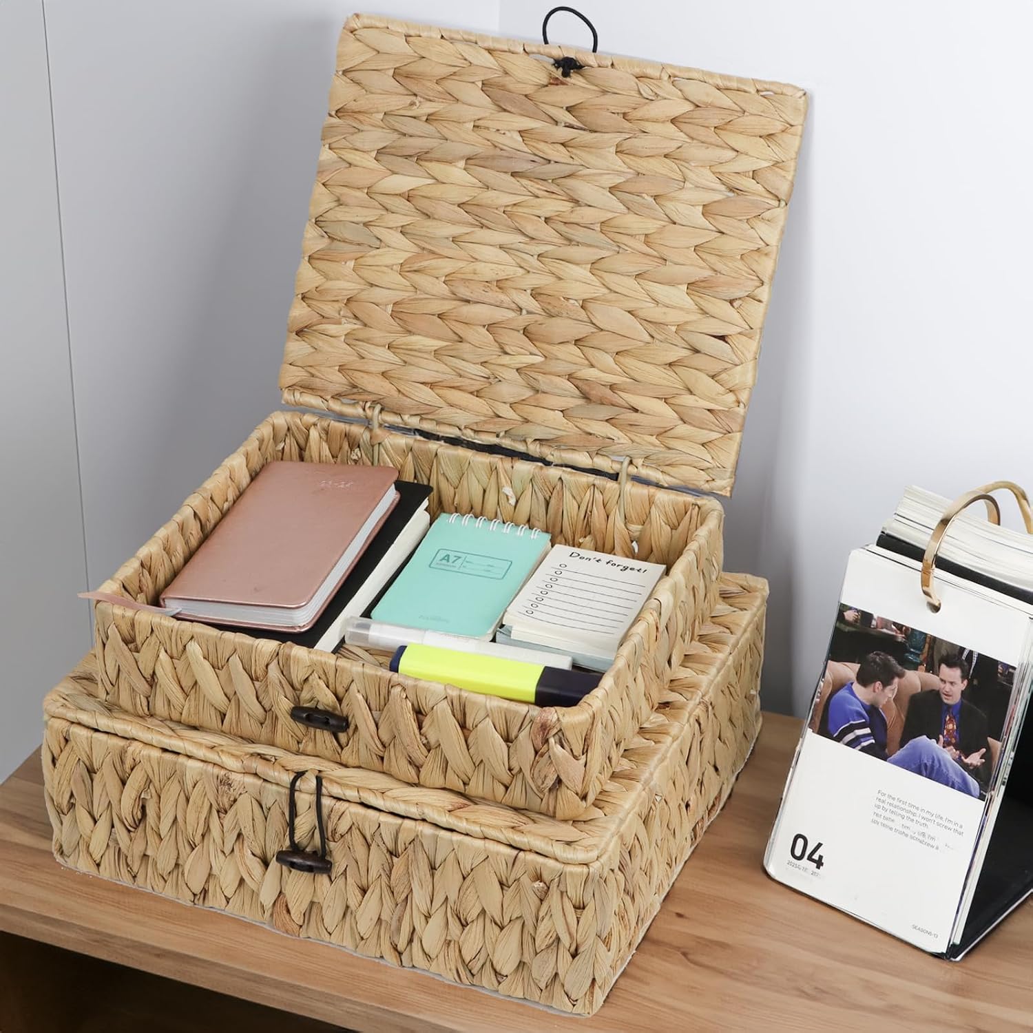 Decorative Woven Basket Boxes / Water Hyacinth / Large