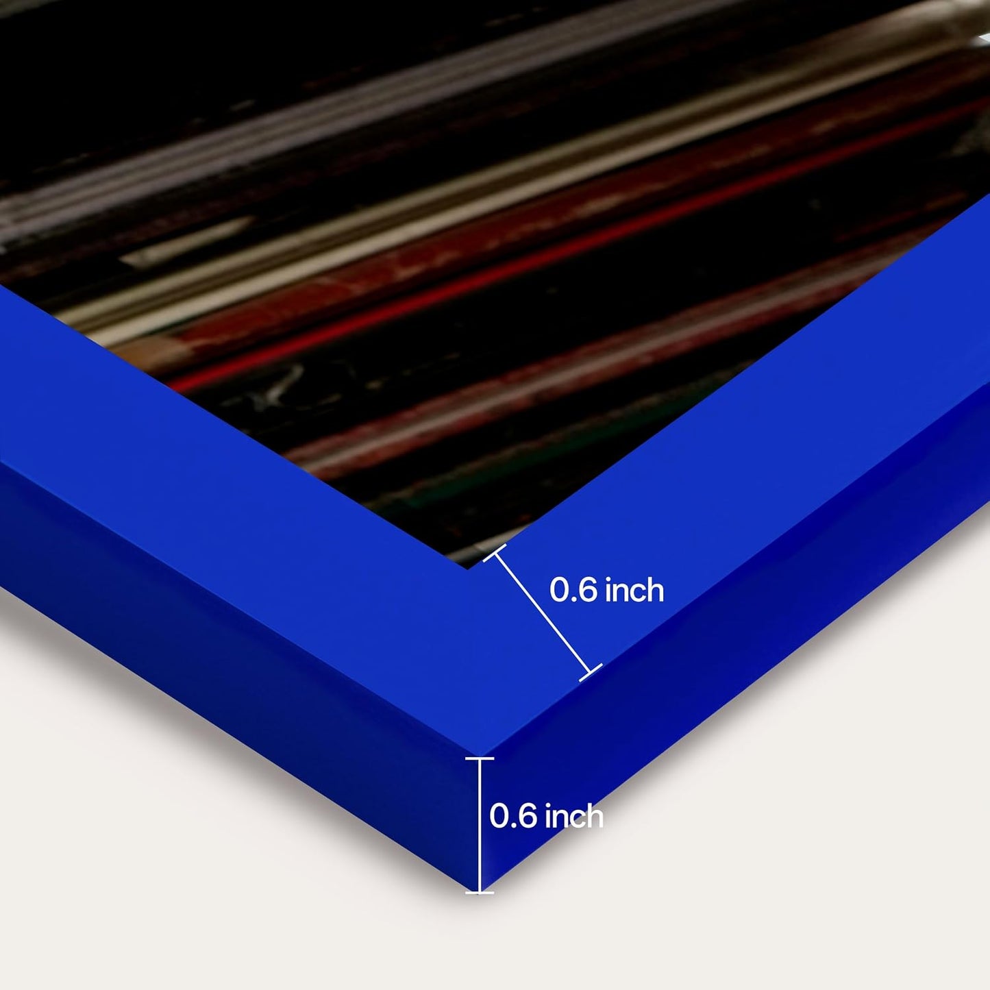 eletecpro Vinyl Record Frame, 12.5x12.5, Blue, 4 Pack | Fits 12x12 LP and Album Cover, Easy Wall Mount, Acrylic Cover
