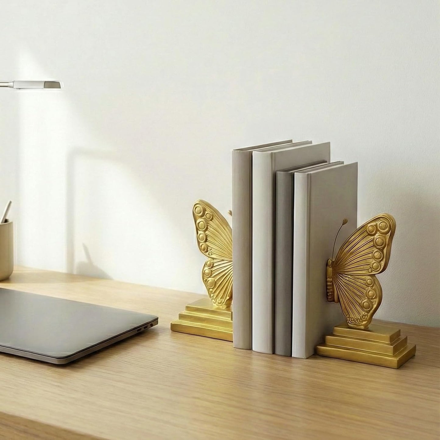 Vintage Gold Butterfly Bookends / Gold Set