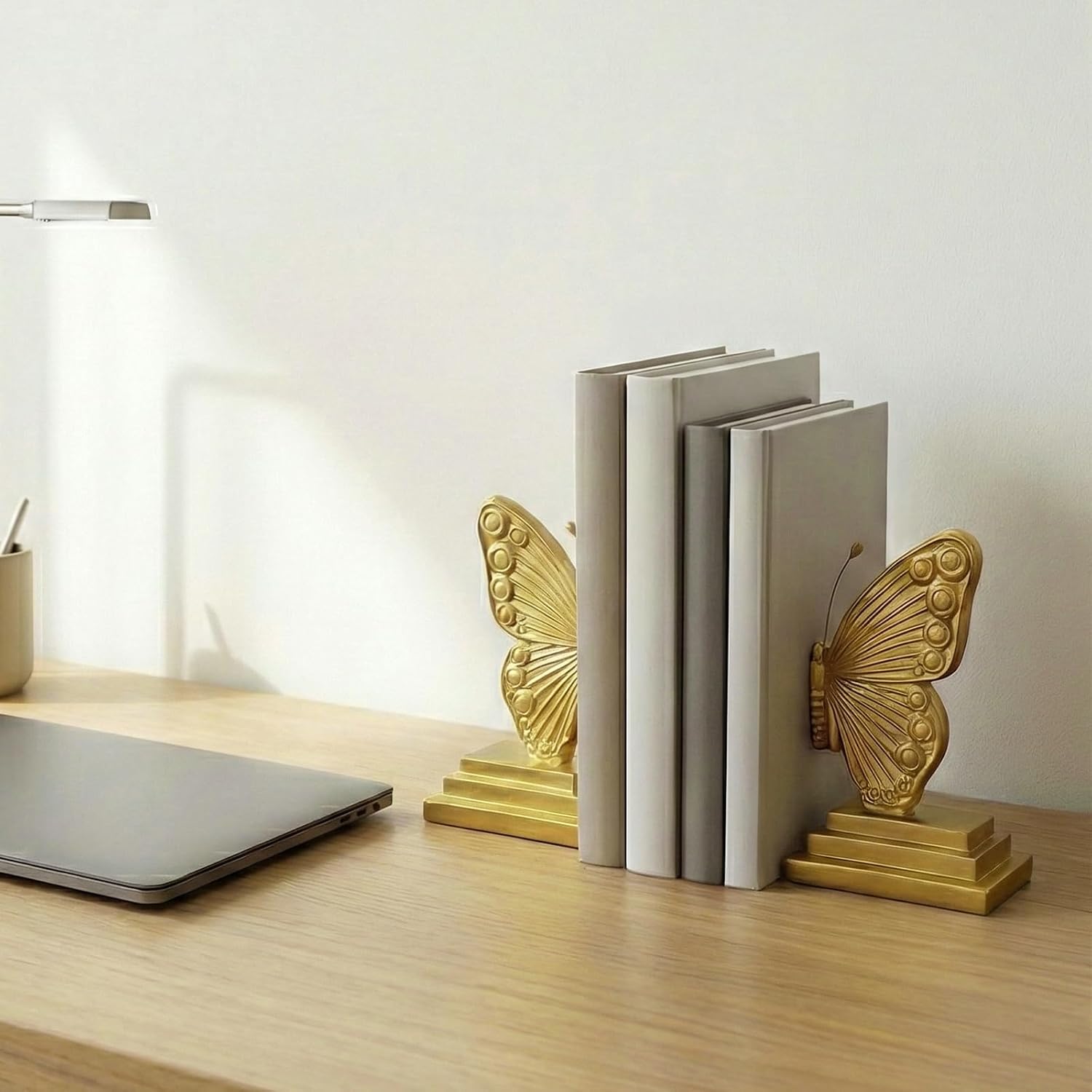 Vintage Gold Butterfly Bookends / Gold Set