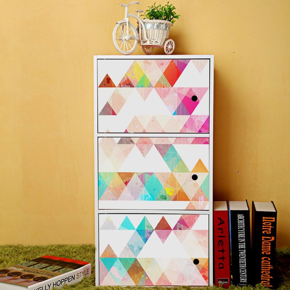 Removable Colorful Geometric Wall Decals DIY Large Modern Abstract Peel / Triangle / 15.8 x 98.4