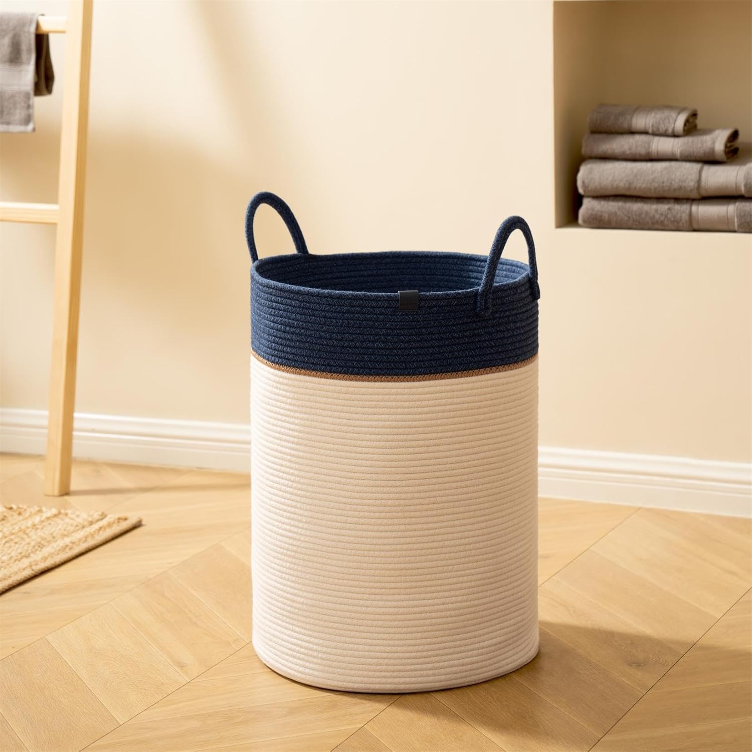 Woven Basket Rope Storage Baskets / Azure / XL