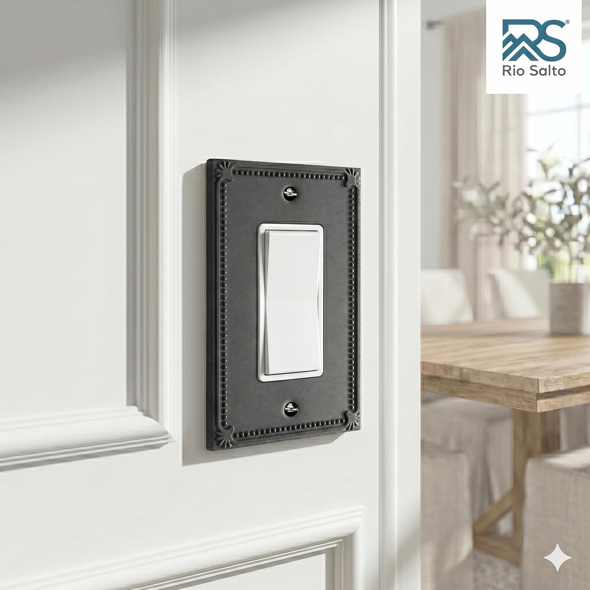 Rio Salto Black Light Switch Cover Plate Rocker 2 Pack Decorative Wall Plates Outlet Covers Paddle Switch Plate Metal —