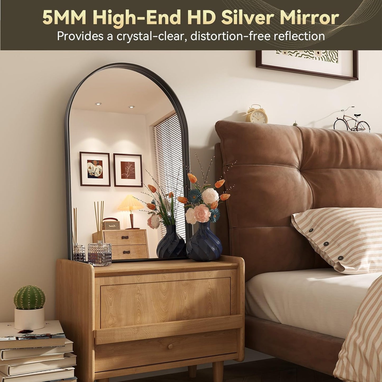 Metal Frame Bathroom Mirror / Black / 32"L x 24"W / 23.9 x 31.9