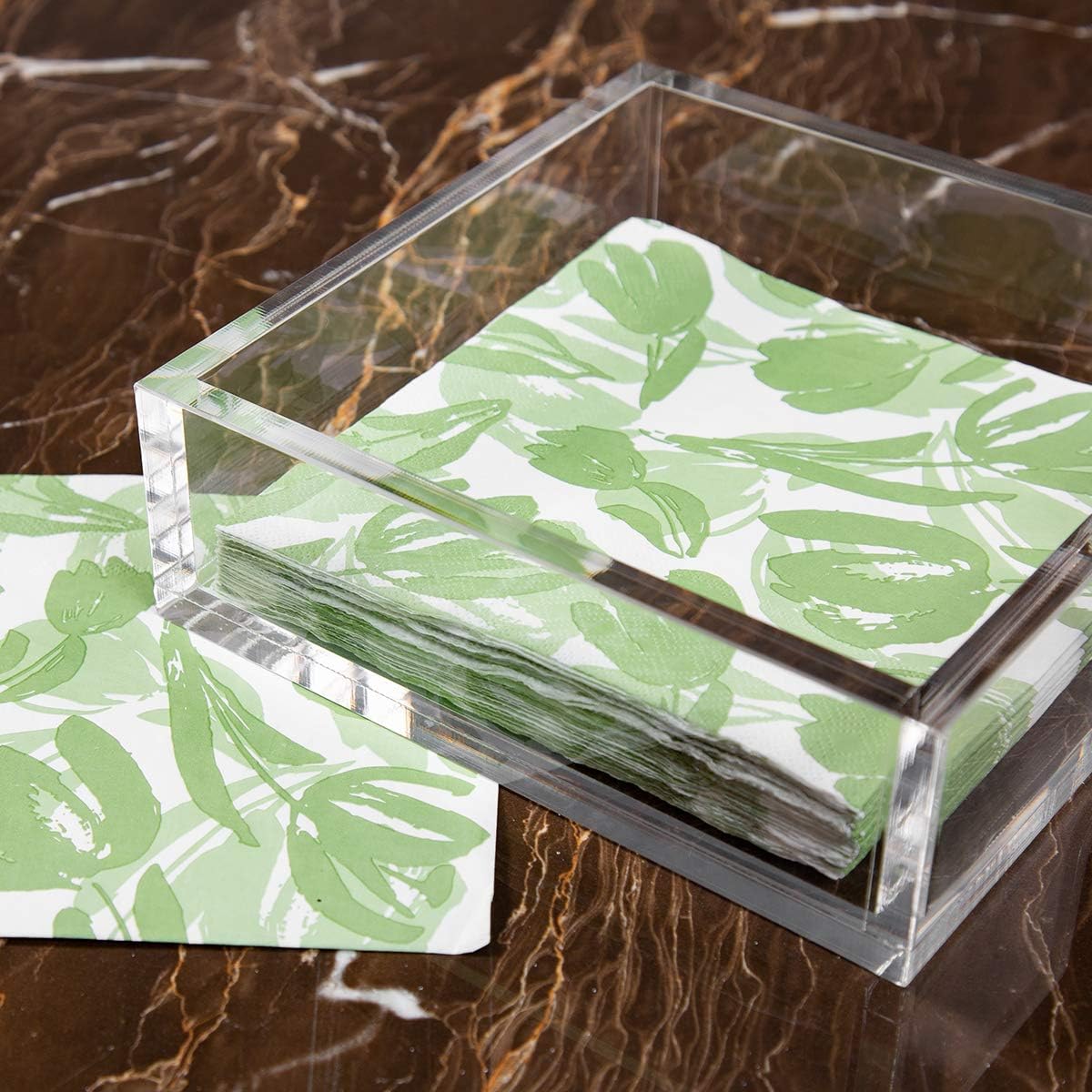 Acrylic Lunch Napkin Holder / 7.1 x 7.1 x 2.6 / Inch Lunch Napkin Holder / Clear