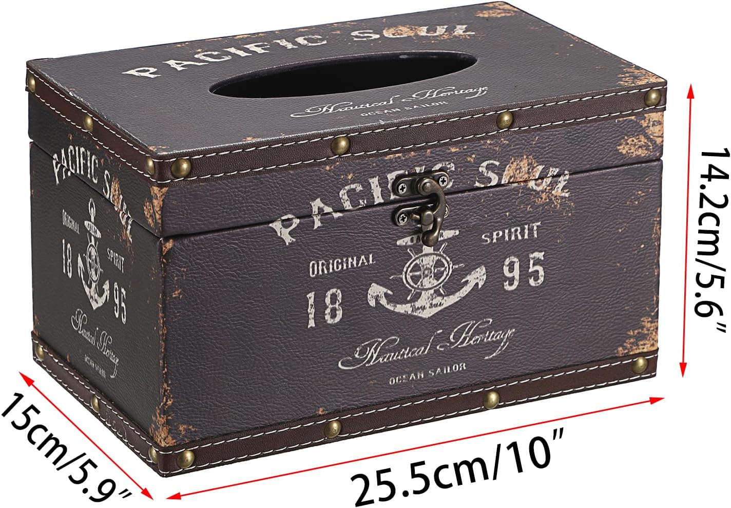Tissue Box Cover Rectangle Wood Tissue Box / Large / Black