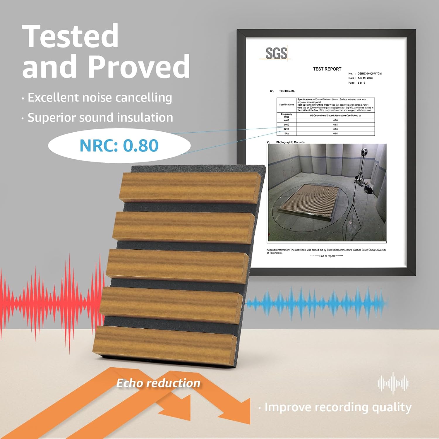 Art3d 4-Pack Acoustic Wood Slat Wall Panels for Interior Decor, 3D Fluted Sound Absorbing Wood Paneling for Accent Wall