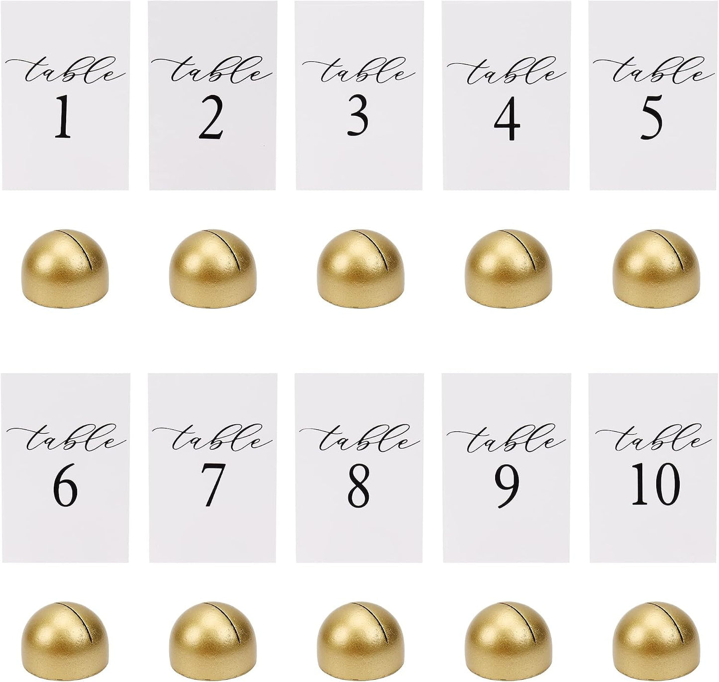 Hanna Roberts Gold Table Number Cards Stands Modern Cursive Table Number for Wedding Reception Anniversary Party