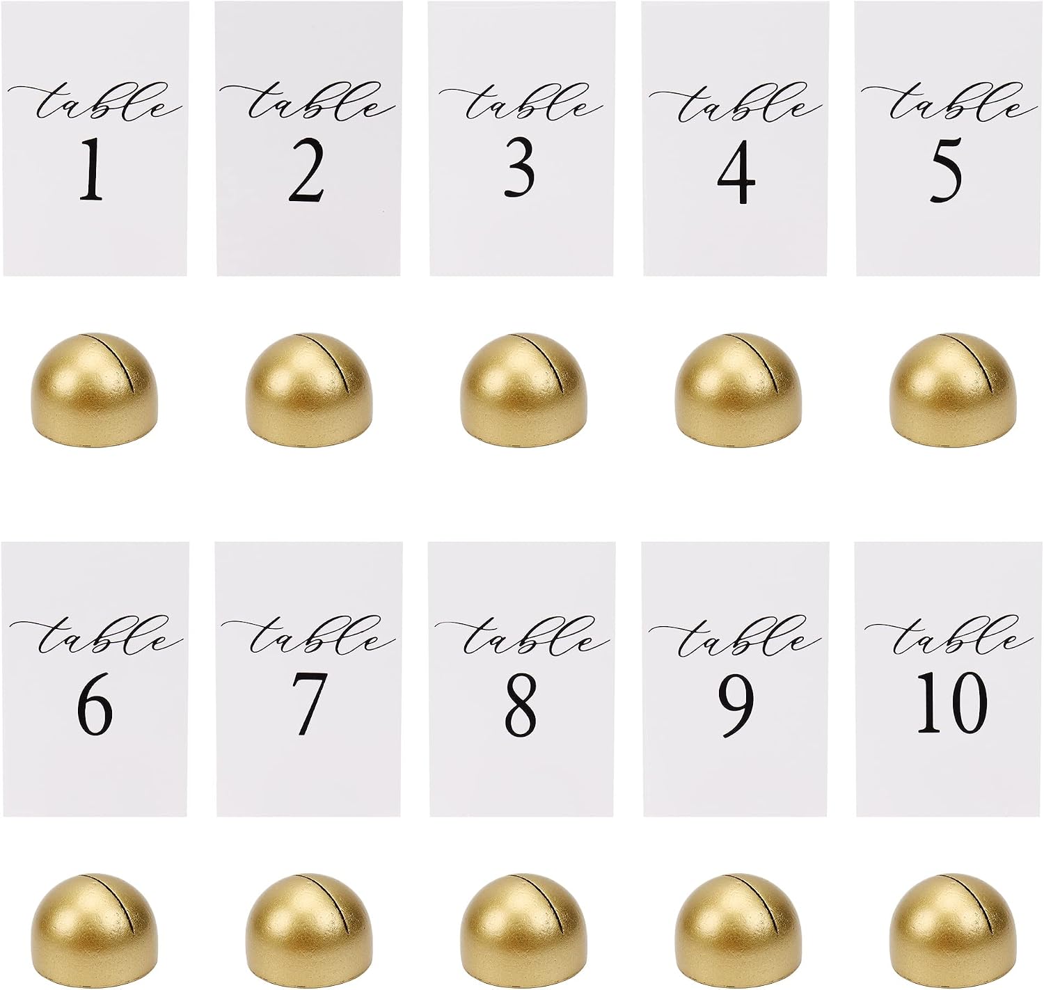 Hanna Roberts Gold Table Number Cards Stands Modern Cursive Table Number for Wedding Reception Anniversary Party