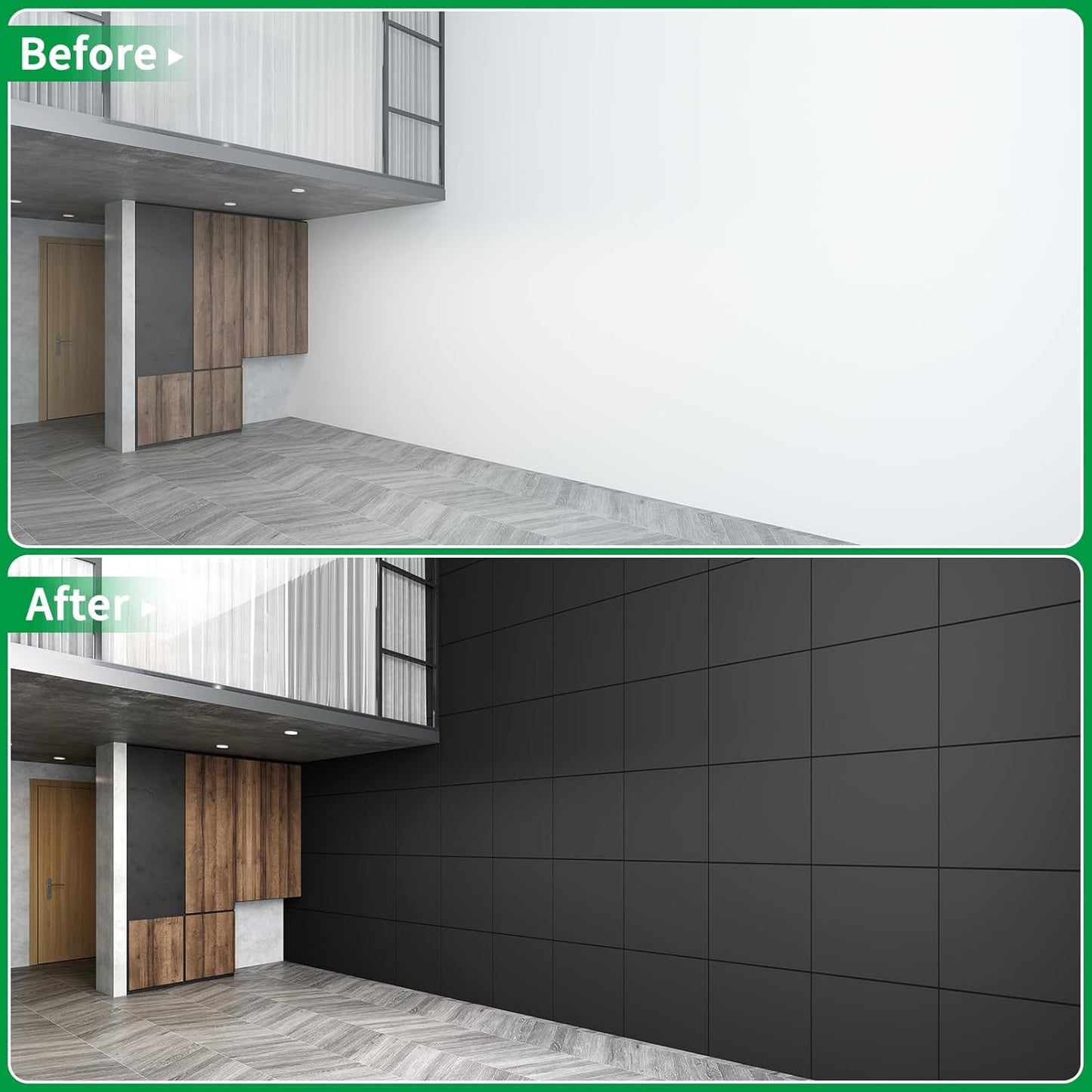 x PVC Tiles / Black / 24 x 24 / Set of 12