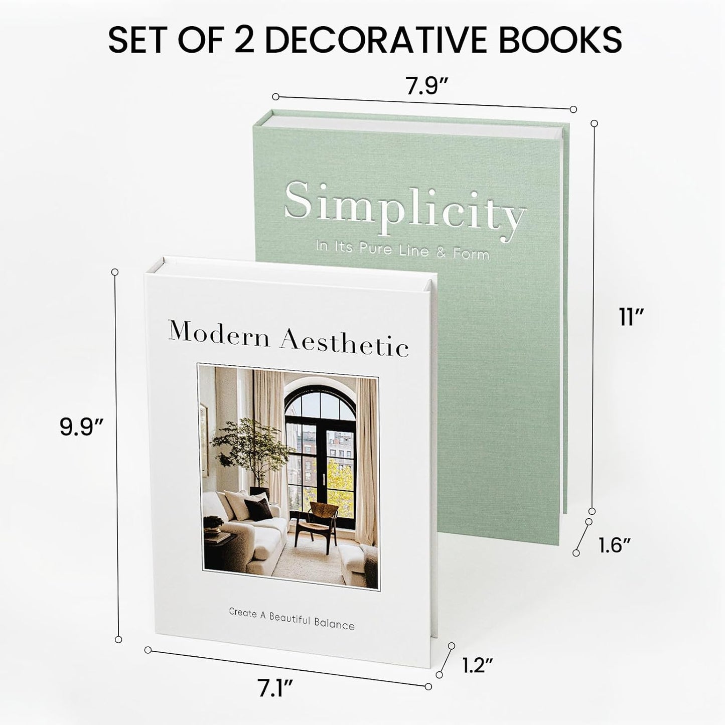 Faux Book Photo / Modern Sage / Set of 2