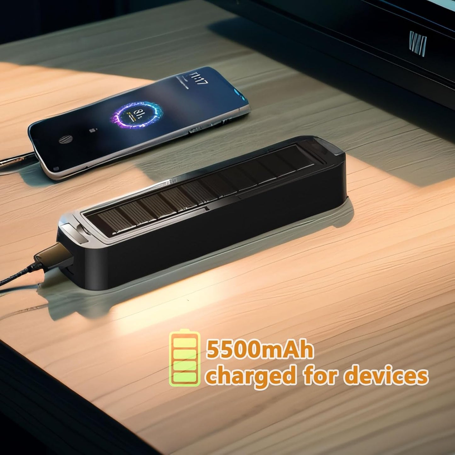 Rechargeable LED Magnetic Work Light Bar 5500mAh,6500K Daylight Portable Emergency Lighting for Home Power