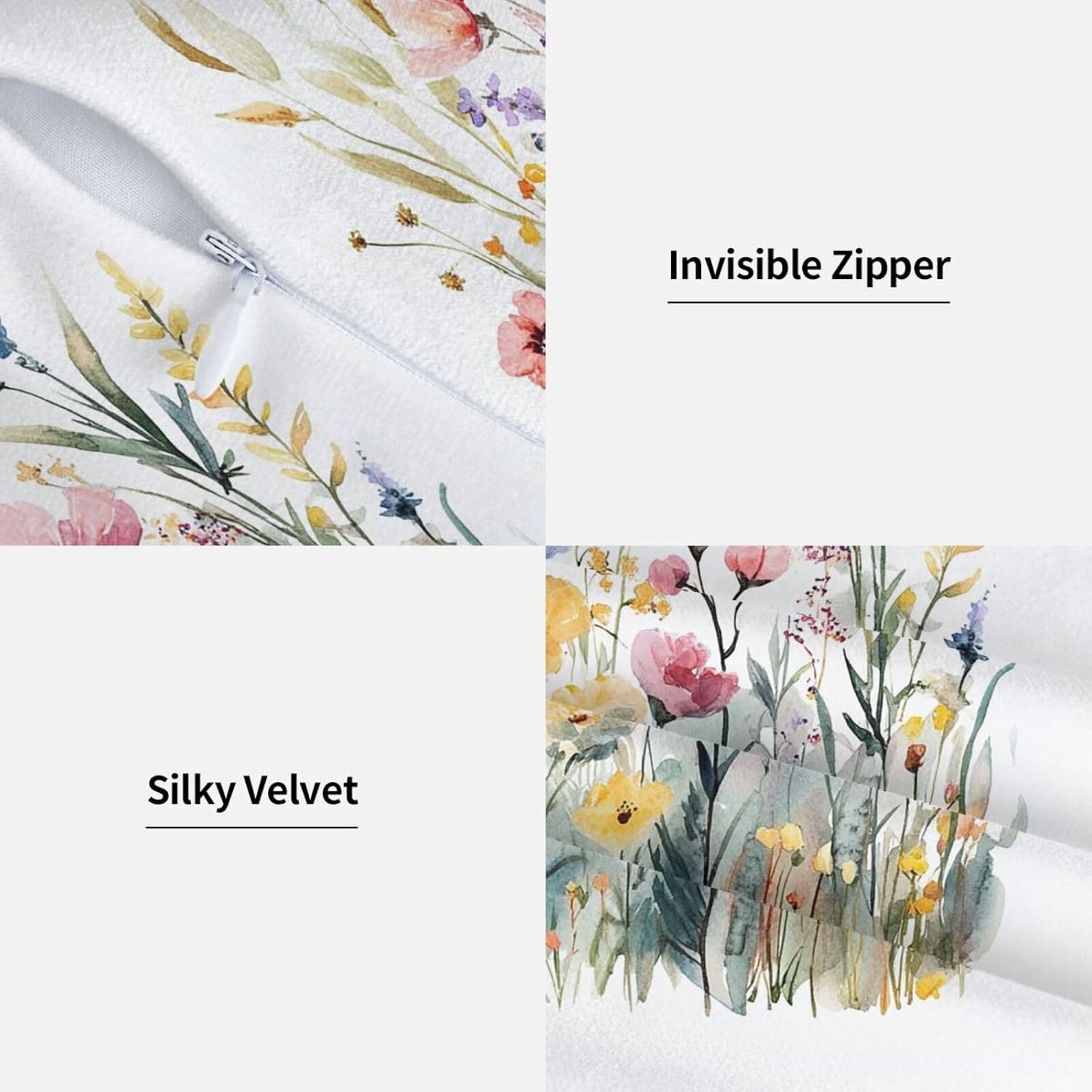 Throw Pillow Covers Pillow Cases Decoration Cushion Cover / Flowers Butterfly / 18 x 18 / Set of 2