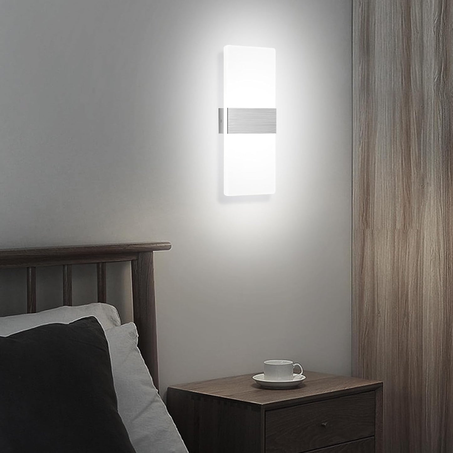 MEHIDFY Wall Sconces Sets of 2, Dimmable Touch Control Wall Lamp, Rechargeable LED Wall Sconces, Battery Operated Wall