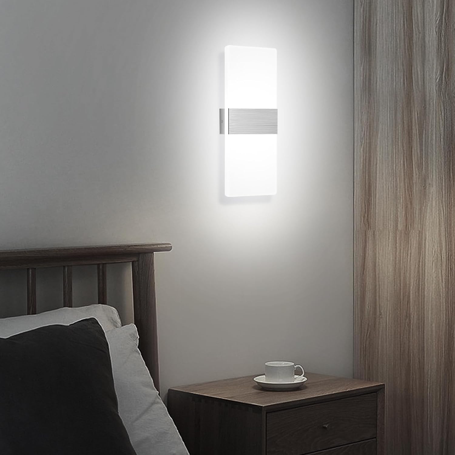 MEHIDFY Wall Sconces Sets of 2, Dimmable Touch Control Wall Lamp, Rechargeable LED Wall Sconces, Battery Operated Wall