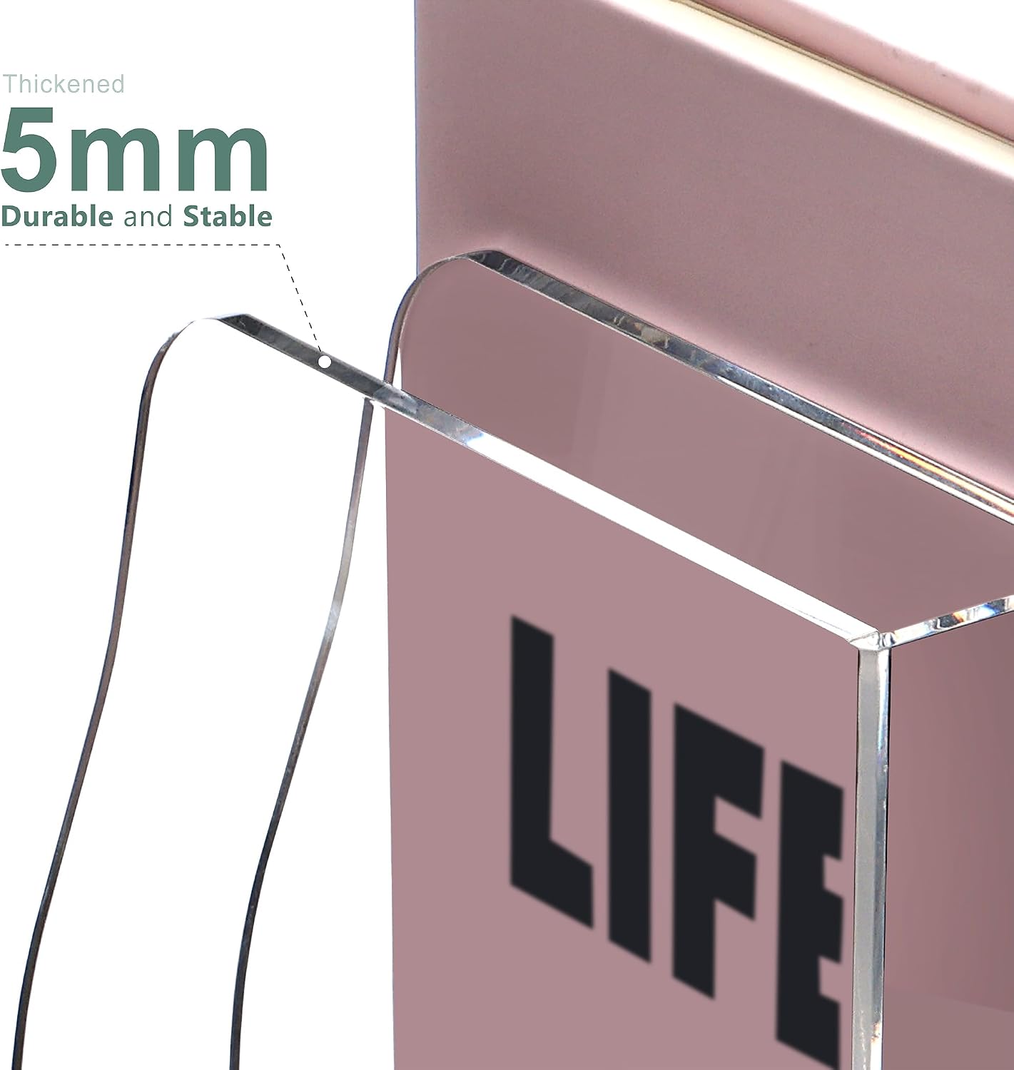 SANRUI Acrylic Desk Organizers, Clear Magazine File Holder, 5 Vertical Compartments A4 Folder Binder Holders Sorter