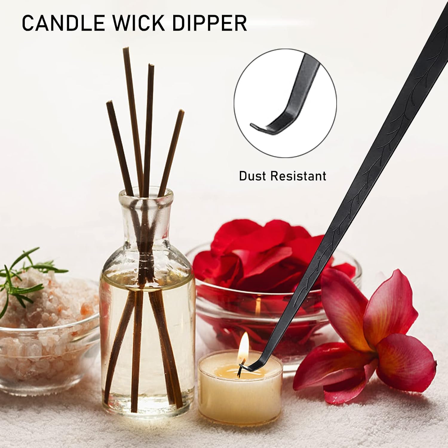 5IN1 Candle Accessory Set, Candle Wick Trimmer Cutter, Candle Snuffer & Candle Wick Dipper,Electric Lighter,Storage