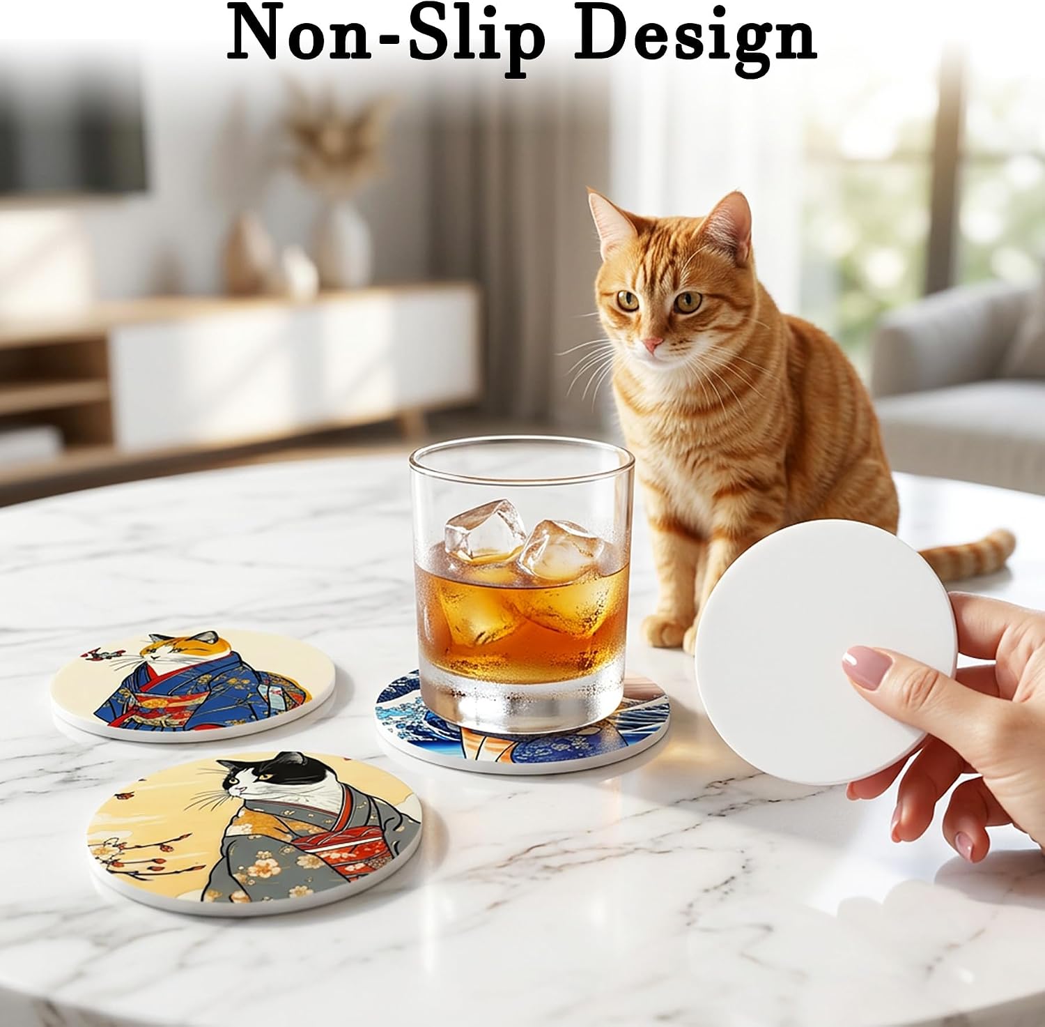 Cat Coaster Set / Cat-silicone / Set of 6