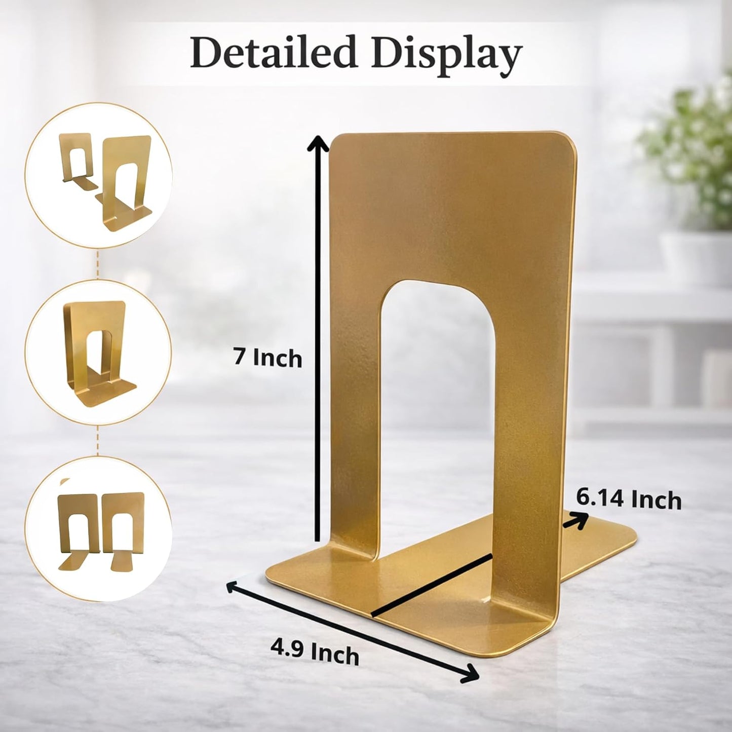 Modern Book Ends / Gold 4 Pairs