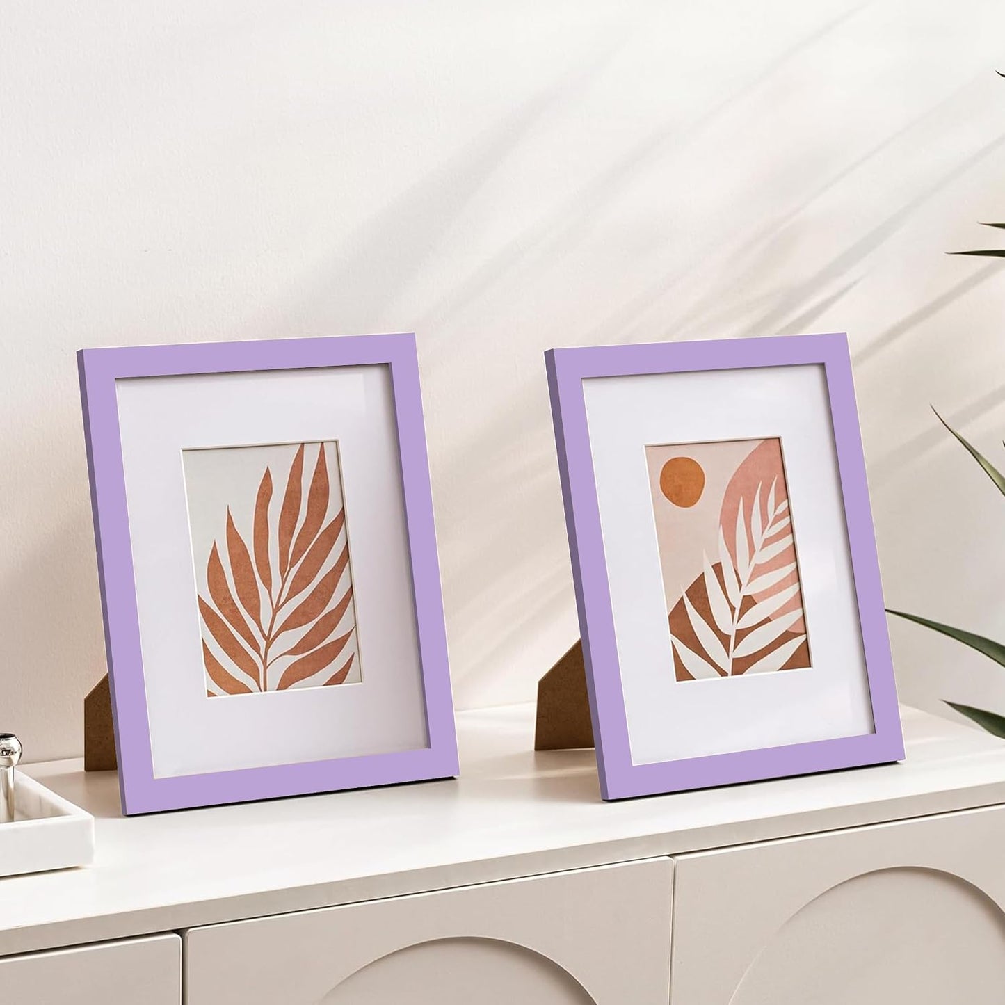 eletecpro 8x10 Picture Frames, Acrylic Cover, Purple, Set of 10 | Display Photo 5x7 with Mat or 8x10 without
