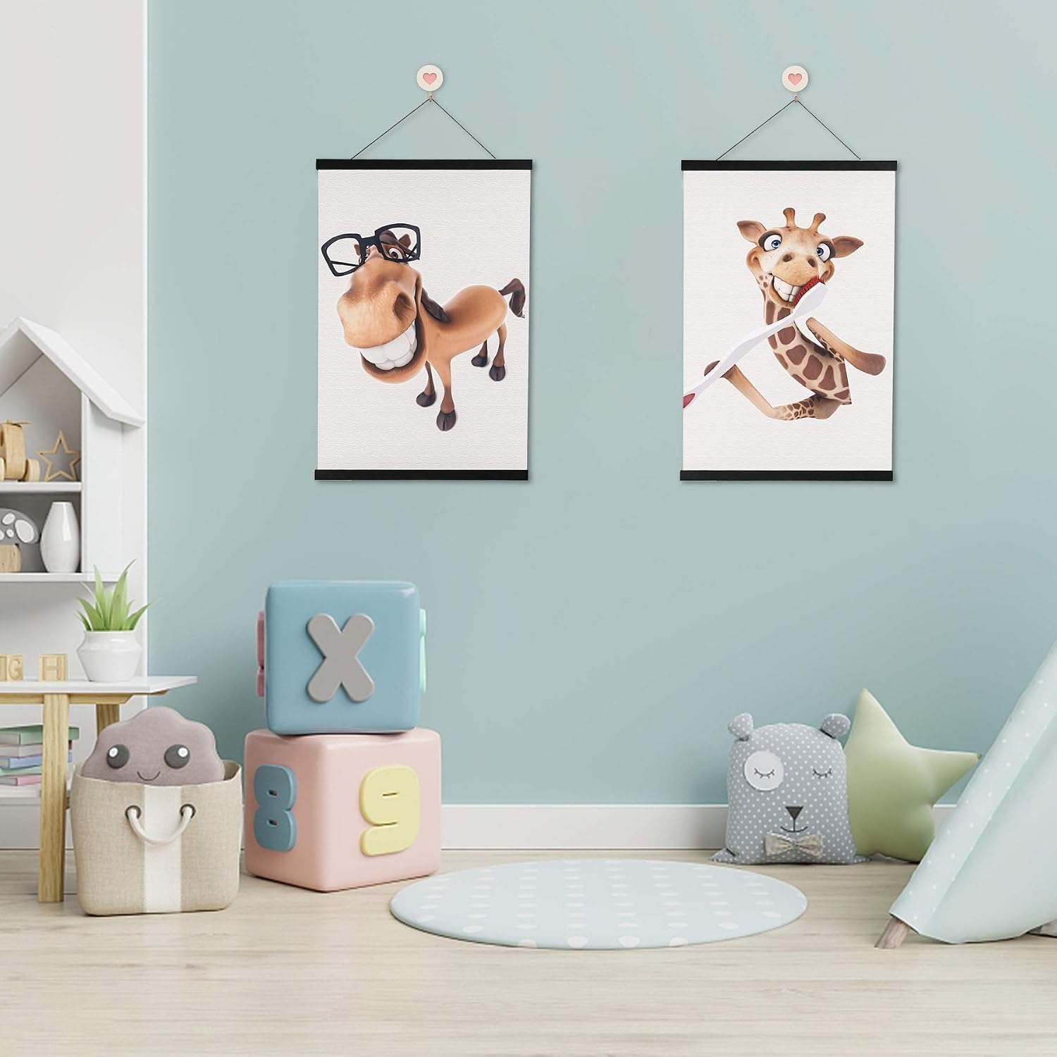 WITCOLOR Magnetic Poster Hanger Frame, 19x13 19x25 19x27 Poster Frame Wooden Magnetic Hanging Kit for Walls Map Picture