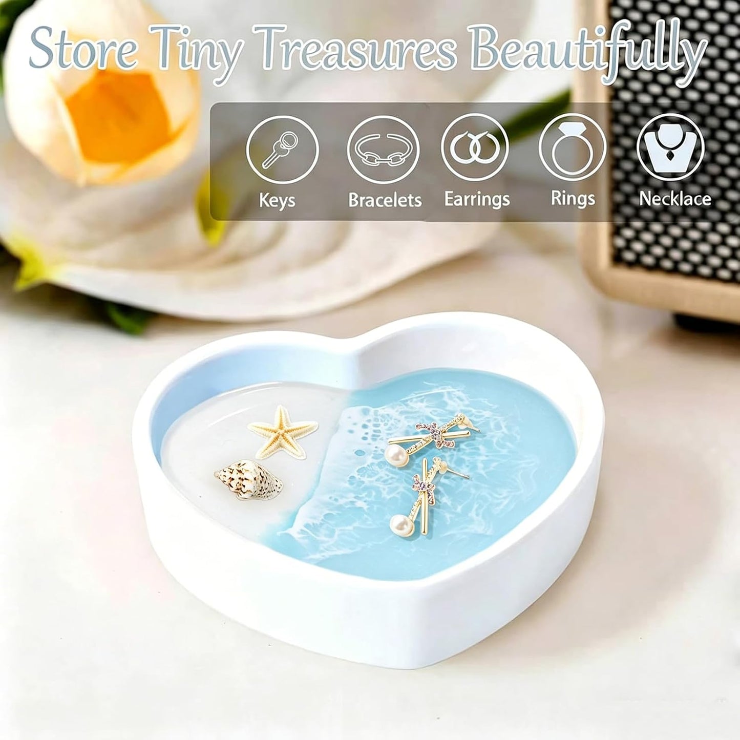 Coastal Jewelry Tray for Engagement & Wedding / Starfish
