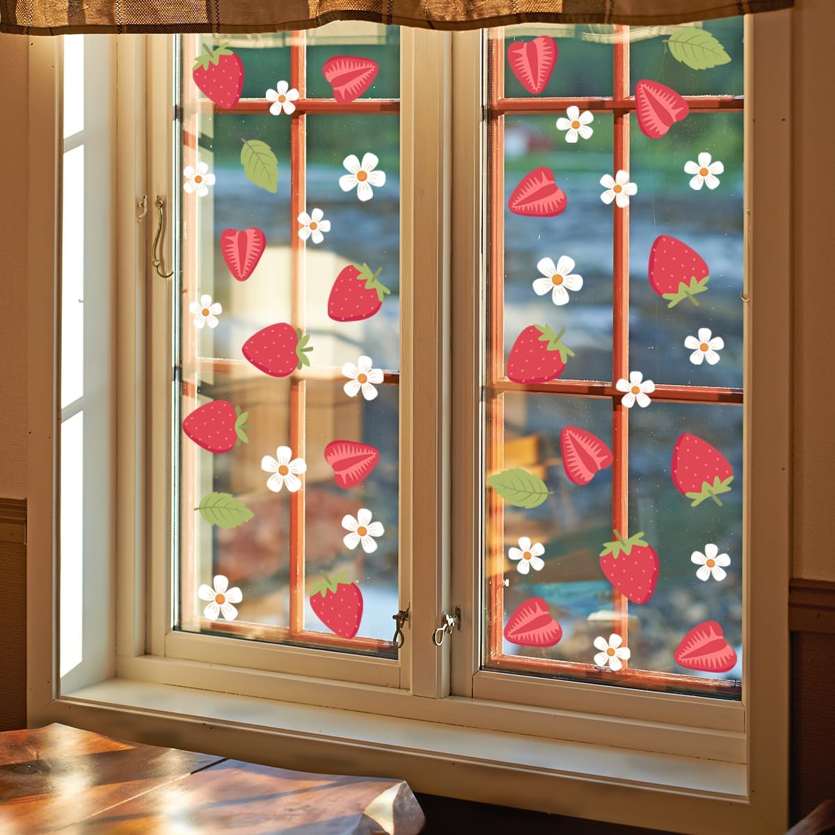 Strawberry and Flower Stickers / L / White