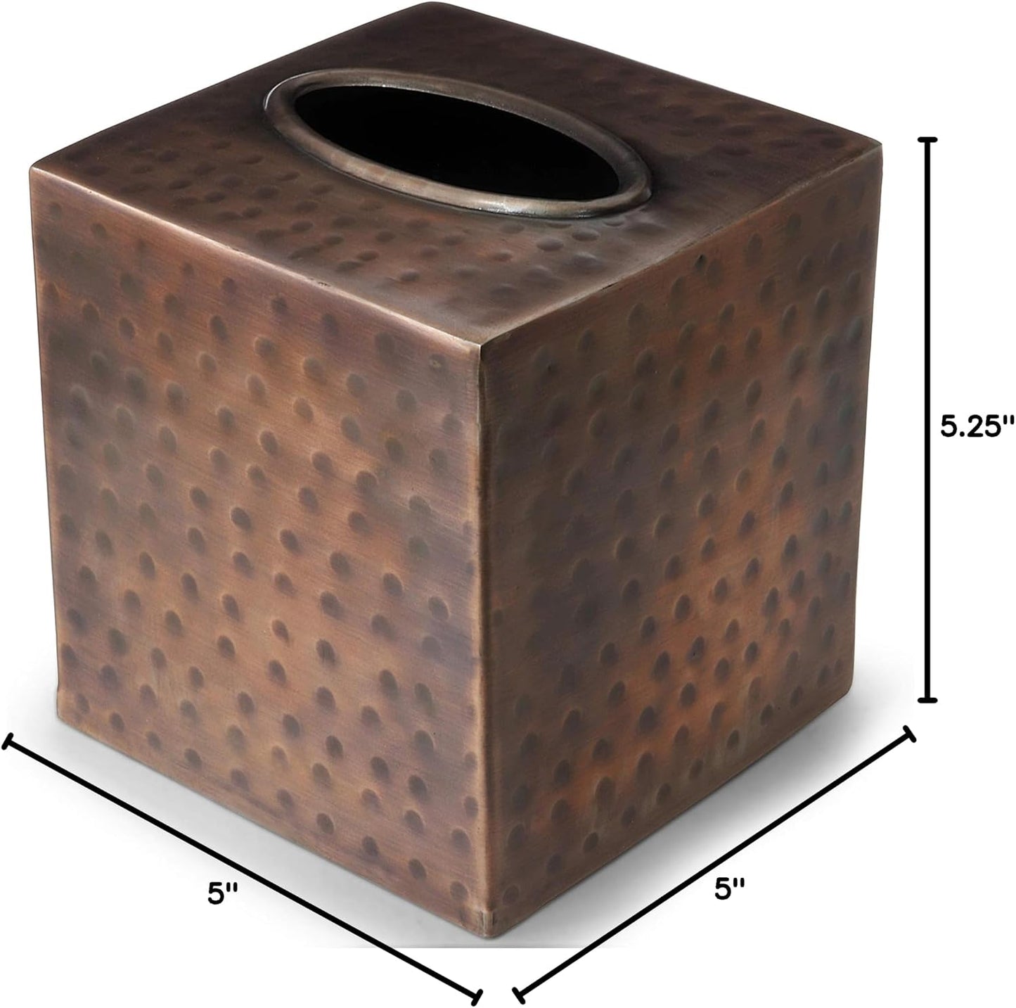 Antique Copper Metal Tissue Holder Box / Antique Copper Finish / Hand Hammered