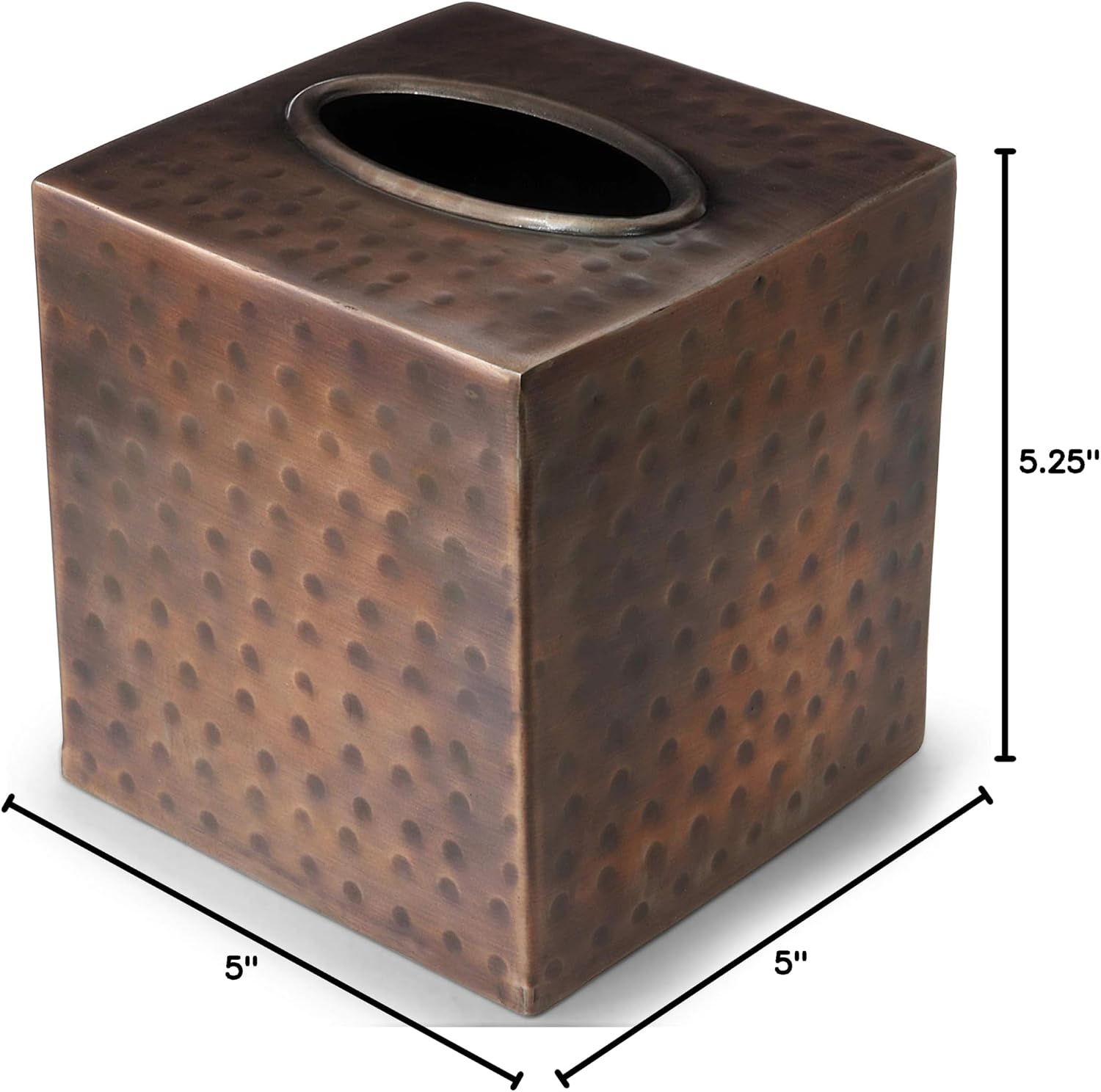 Antique Copper Metal Tissue Holder Box / Antique Copper Finish / Hand Hammered