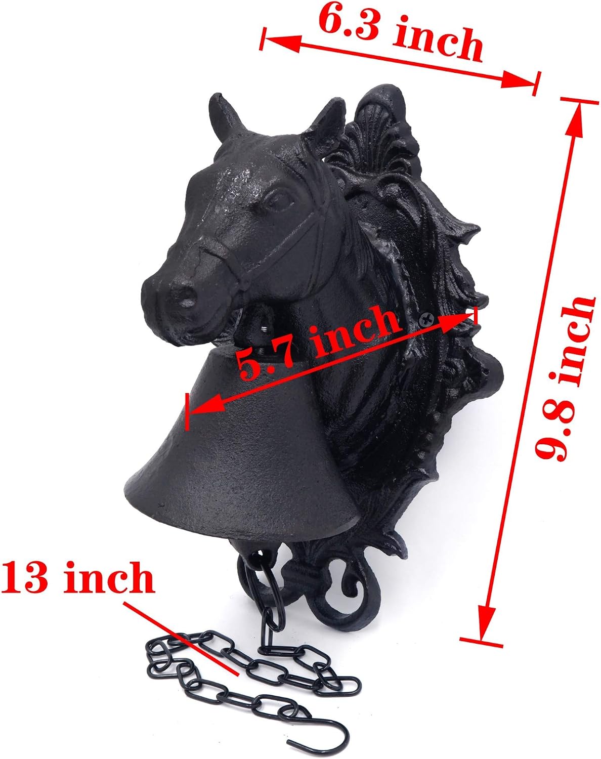 Horse Head Upstreet Outdoor Dinner Bell Made For Ranch House Family Front Door Interior Exterior